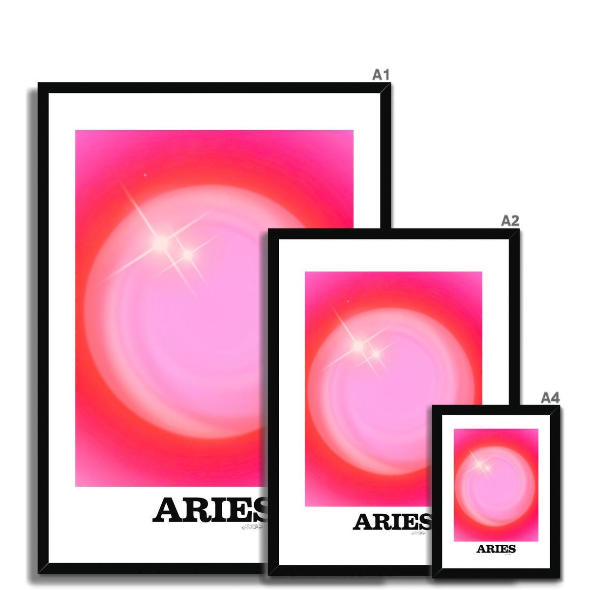 Our Aries Aura art print is the perfect wall art to show off your star sign. Find a zodiac gradient print or poster in our astrology collection.