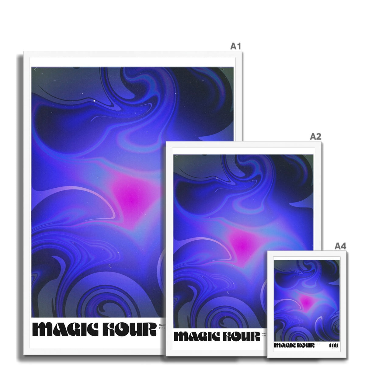 An angel number art print with a gradient aura. Add a touch of angel energy to your walls with a angel number auras. The perfect wall art posters to create a soft and dreamy aesthetic with your apartment or dorm decor. 1111 Magic Hour: Make A Wish.