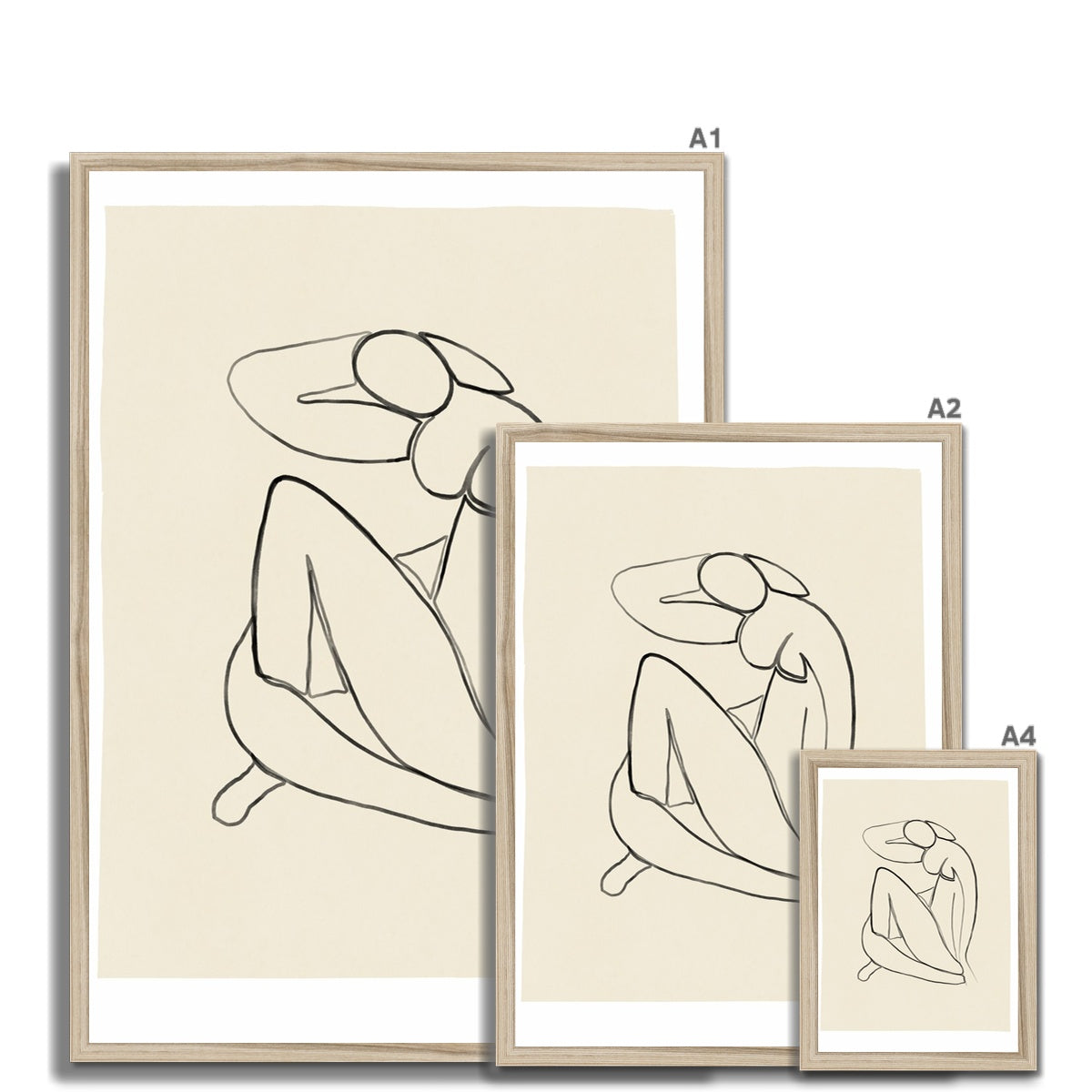 © les muses / Matisse wall art prints featuring nude figure cut outs or "Papiers Découpés" in a danish pastel style. Matisse exhibition posters with paper cut-outs. Berggruen & Cie museum prints for your gallery wall.