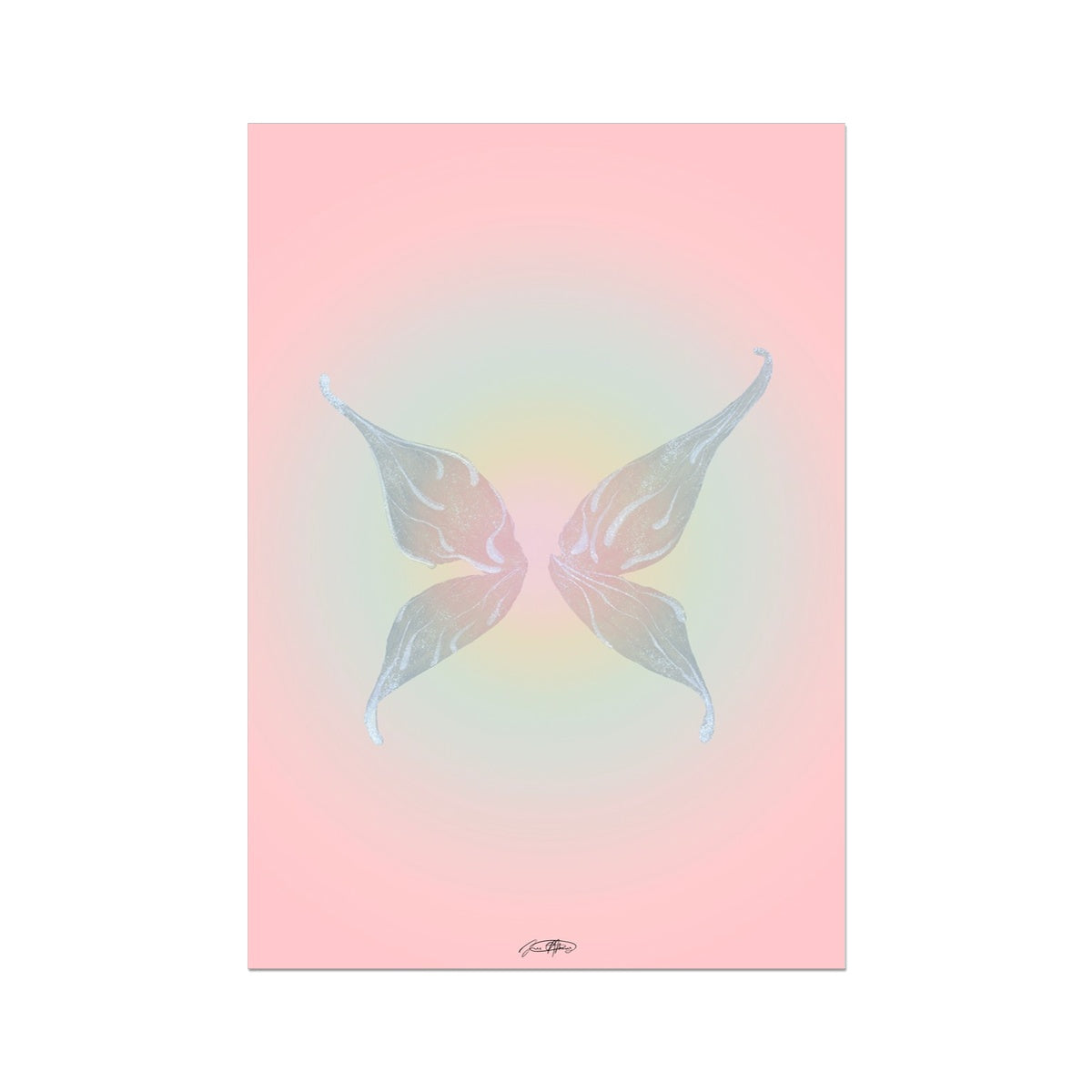  © les muses / Fairy Tears is a collection of art prints featuring glittering illustrations of fairy wings in aura and gradient colors. Aesthetic danish pastel posters perfect for dorm and apartment decor.