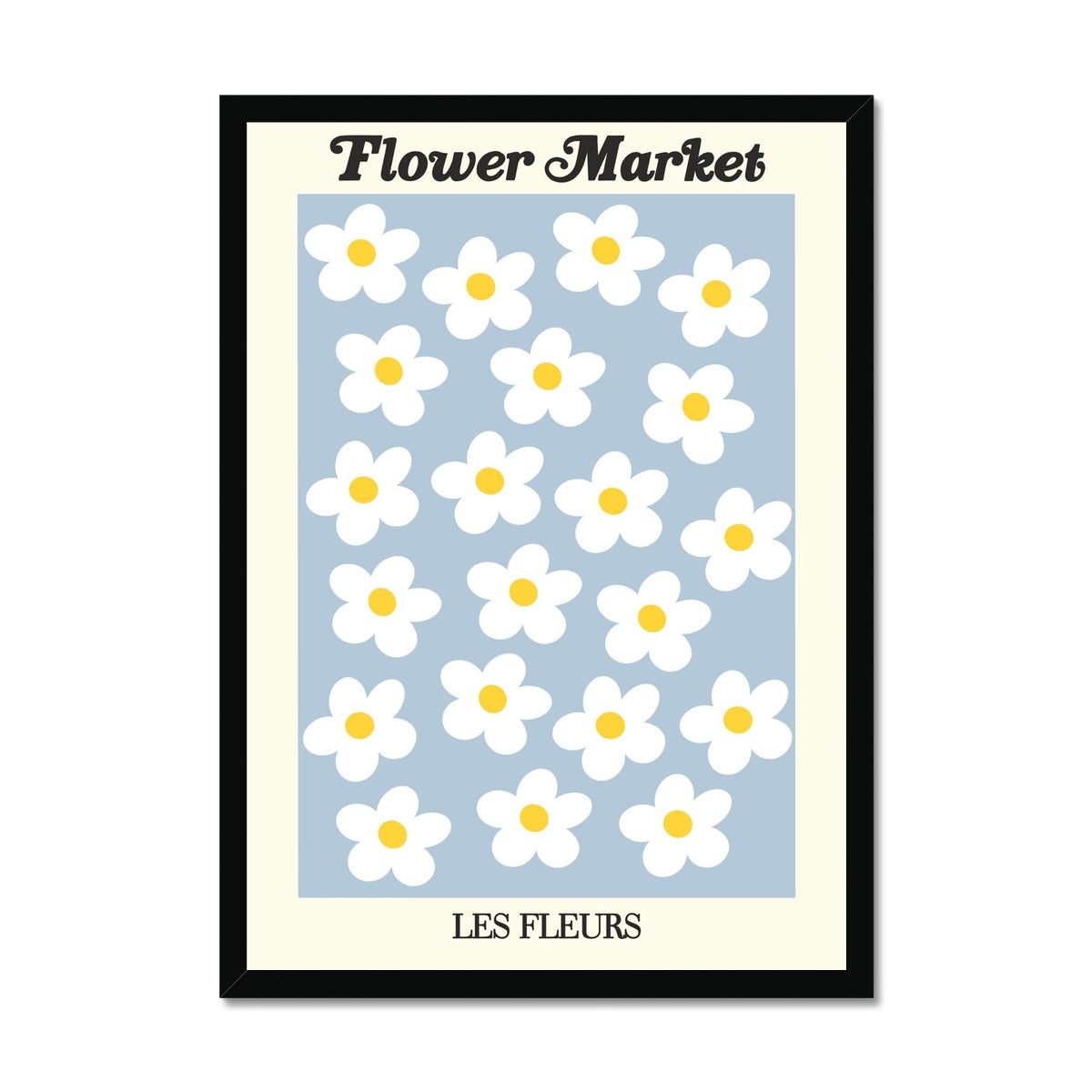 © les muses / Our Flower Market / Les Fleurs collection features wall art with a vibrant daisy design under original hand drawn typography. Danish pastel posters full of daisies to brighten up any gallery wall.
