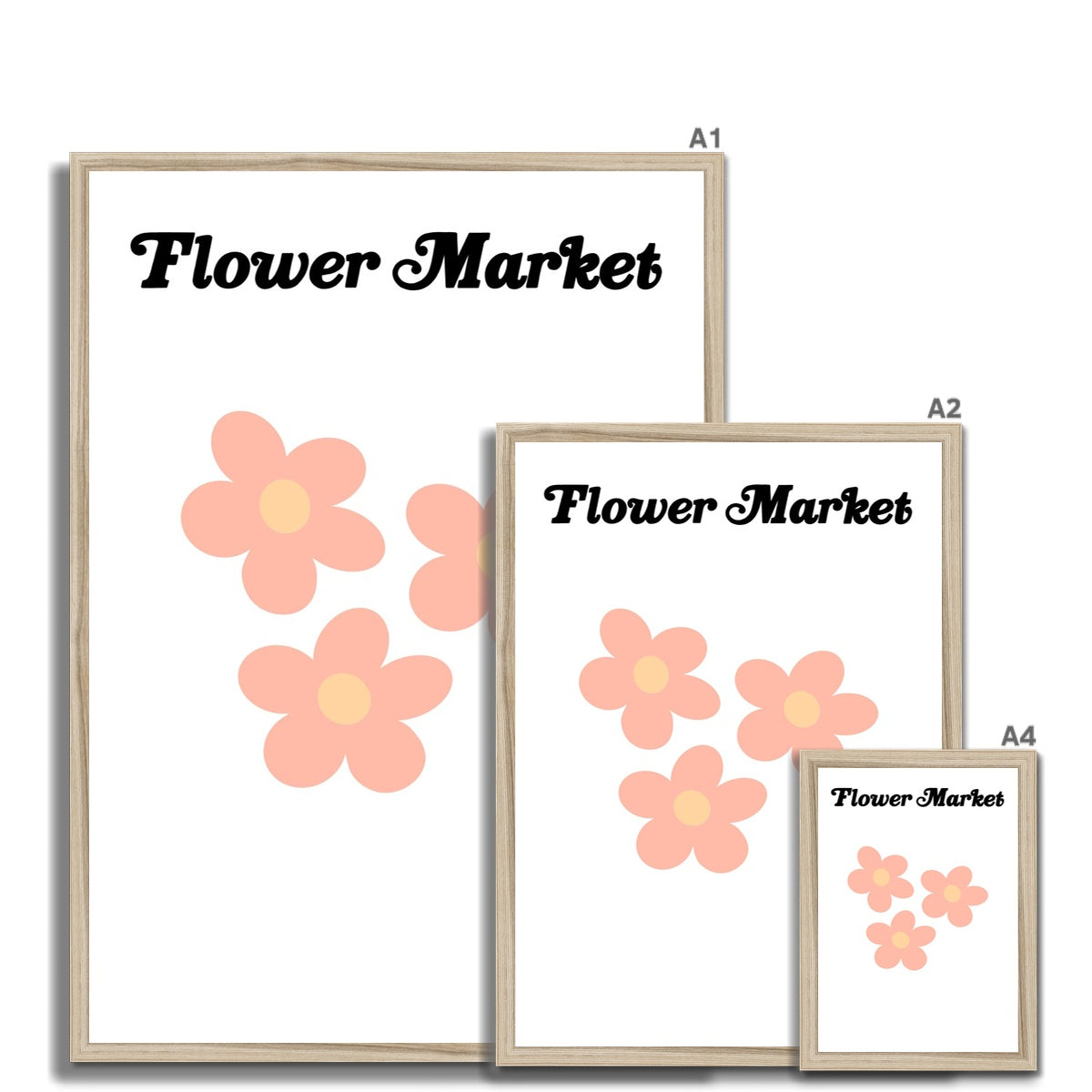 © les muses / Our Flower Market / Daisy collection features wall art with retro daisy designs under original hand drawn typography. Danish pastel posters full of daisies to brighten up any gallery wall. 