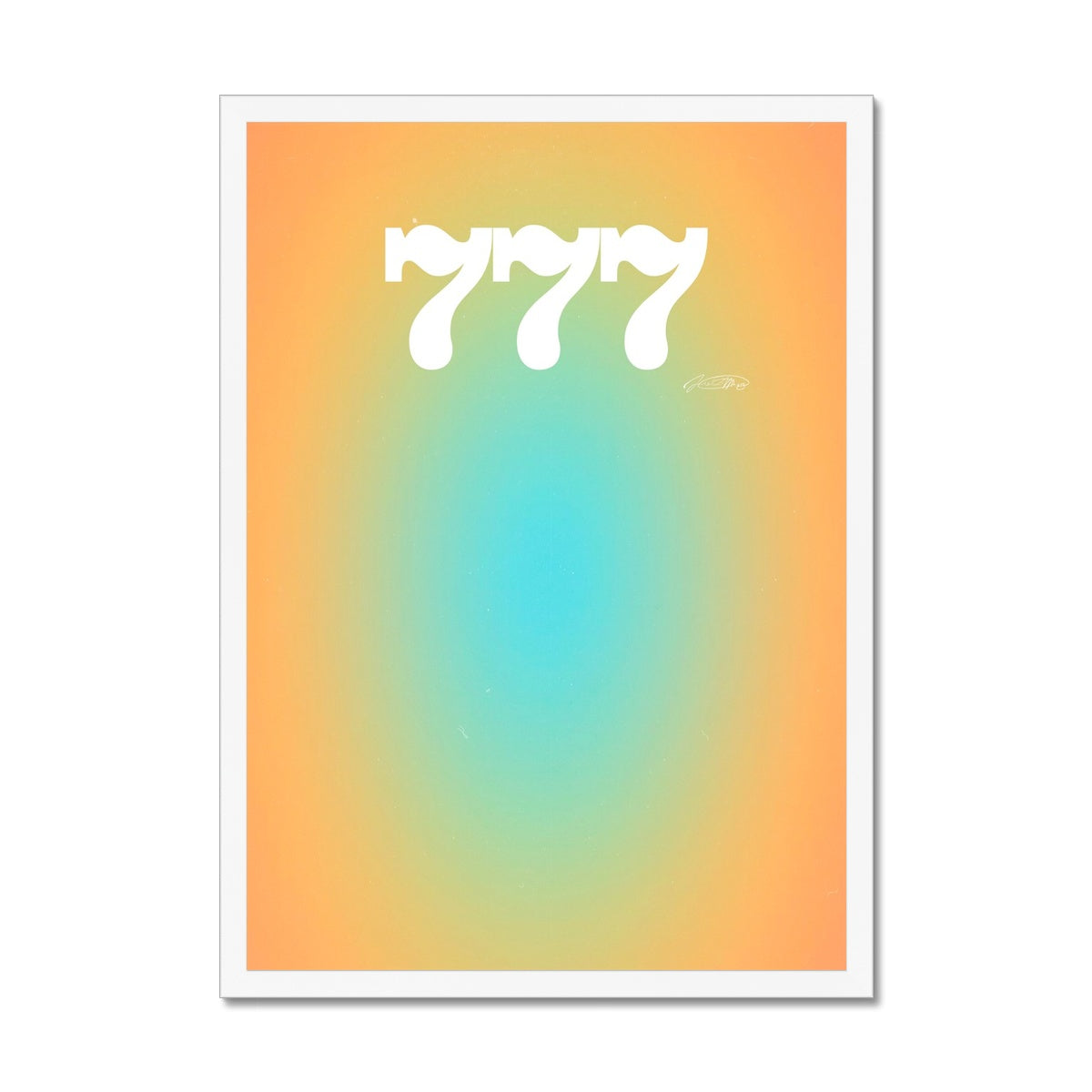 An angel number art print with a gradient aura. Add a touch of angel energy to your walls with a angel number auras. The perfect wall art posters to create a soft and dreamy aesthetic with your apartment or dorm decor. 777 Luck: Wonderful Things Are About To Happen