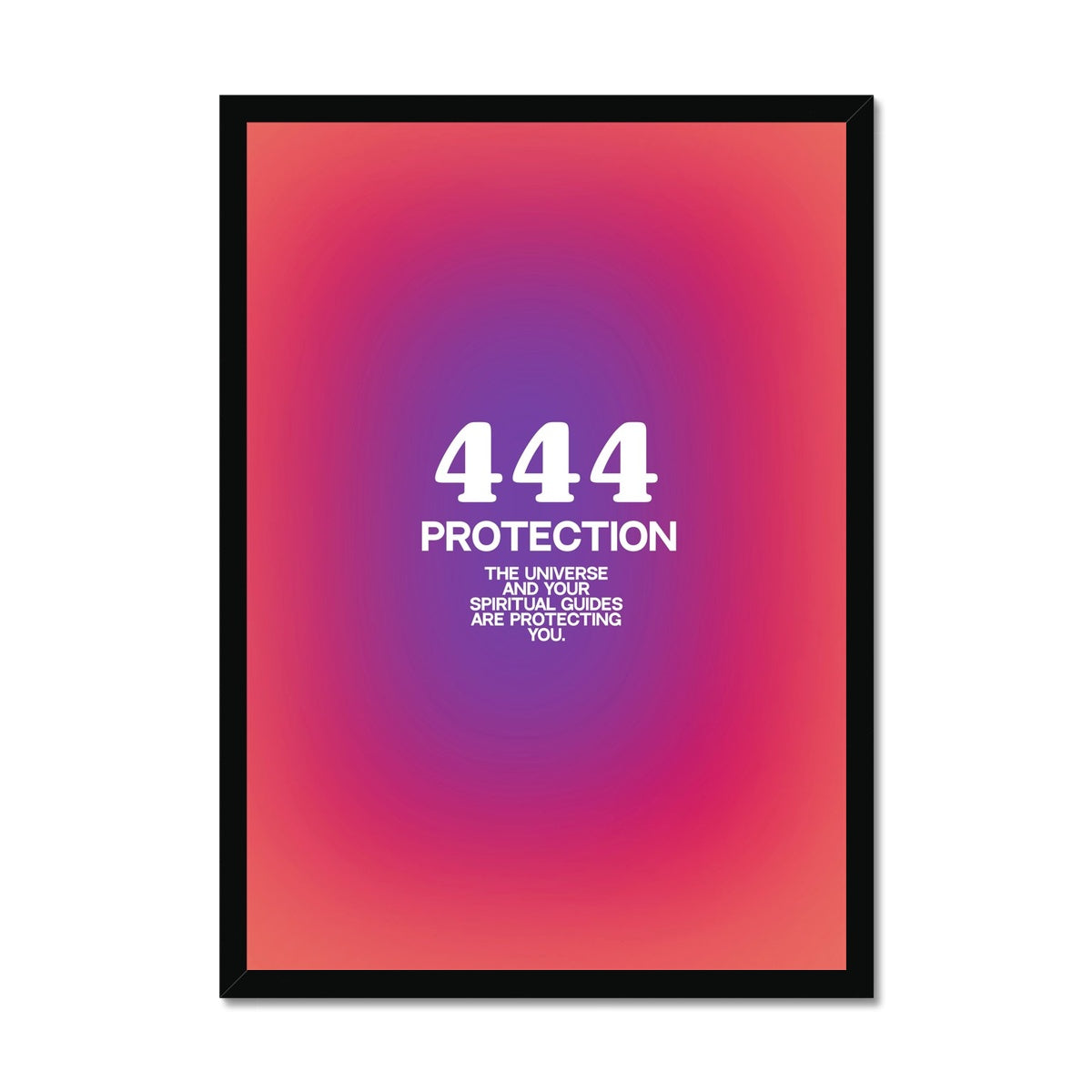 An angel number art print with a gradient aura. Add a touch of angel energy to your walls with a angel number auras. The perfect wall art posters to create a soft and dreamy aesthetic with your apartment or dorm decor. 444 Protection: The Universe And Your Spiritual Guides Are Protecting You.