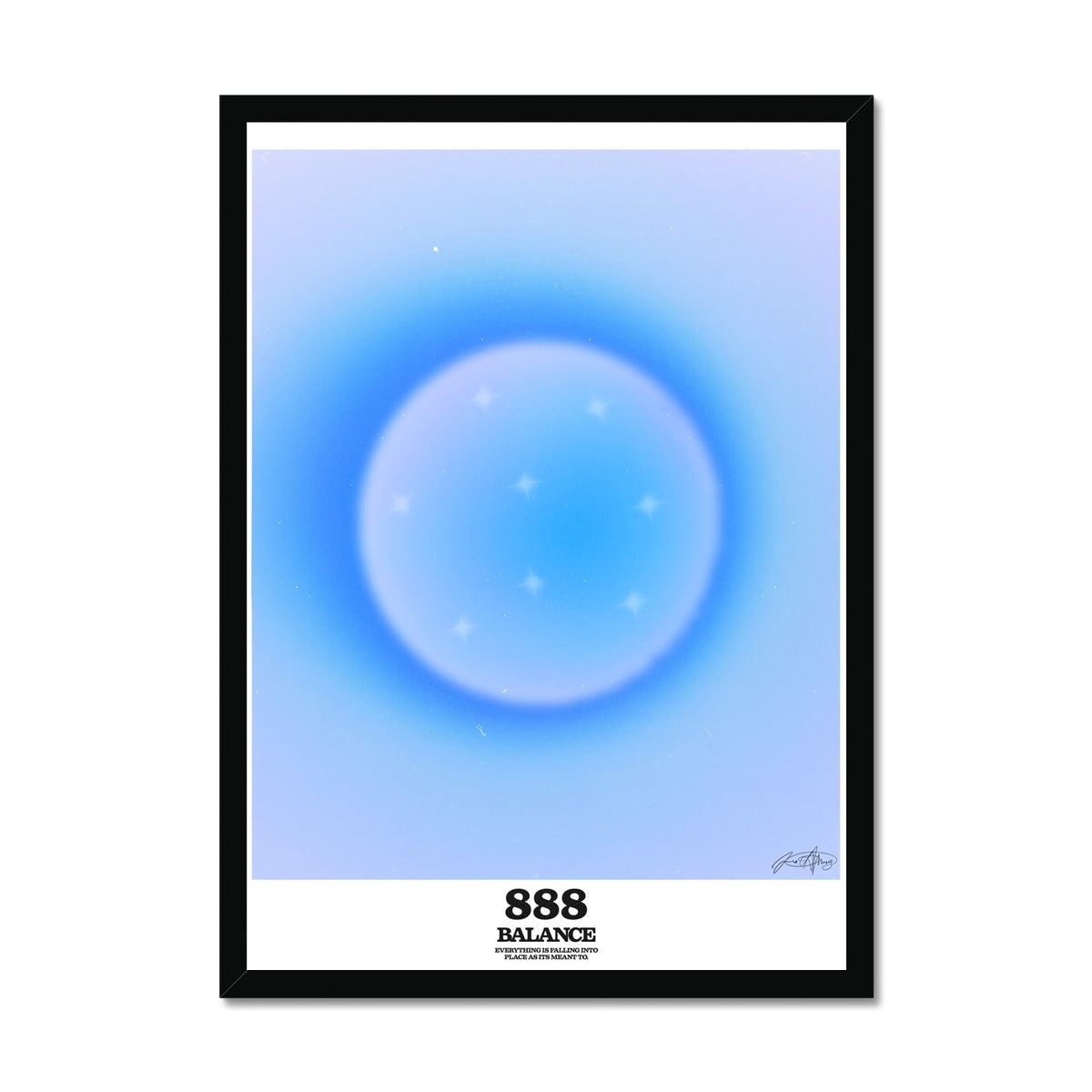 An angel number art print with a gradient aura. Add a touch of angel energy to your walls with a angel number auras. The perfect wall art posters to create a soft and dreamy aesthetic with your apartment or dorm decor. 888 Balance: Everything Is Falling Into Place As It’s Meant To Be.