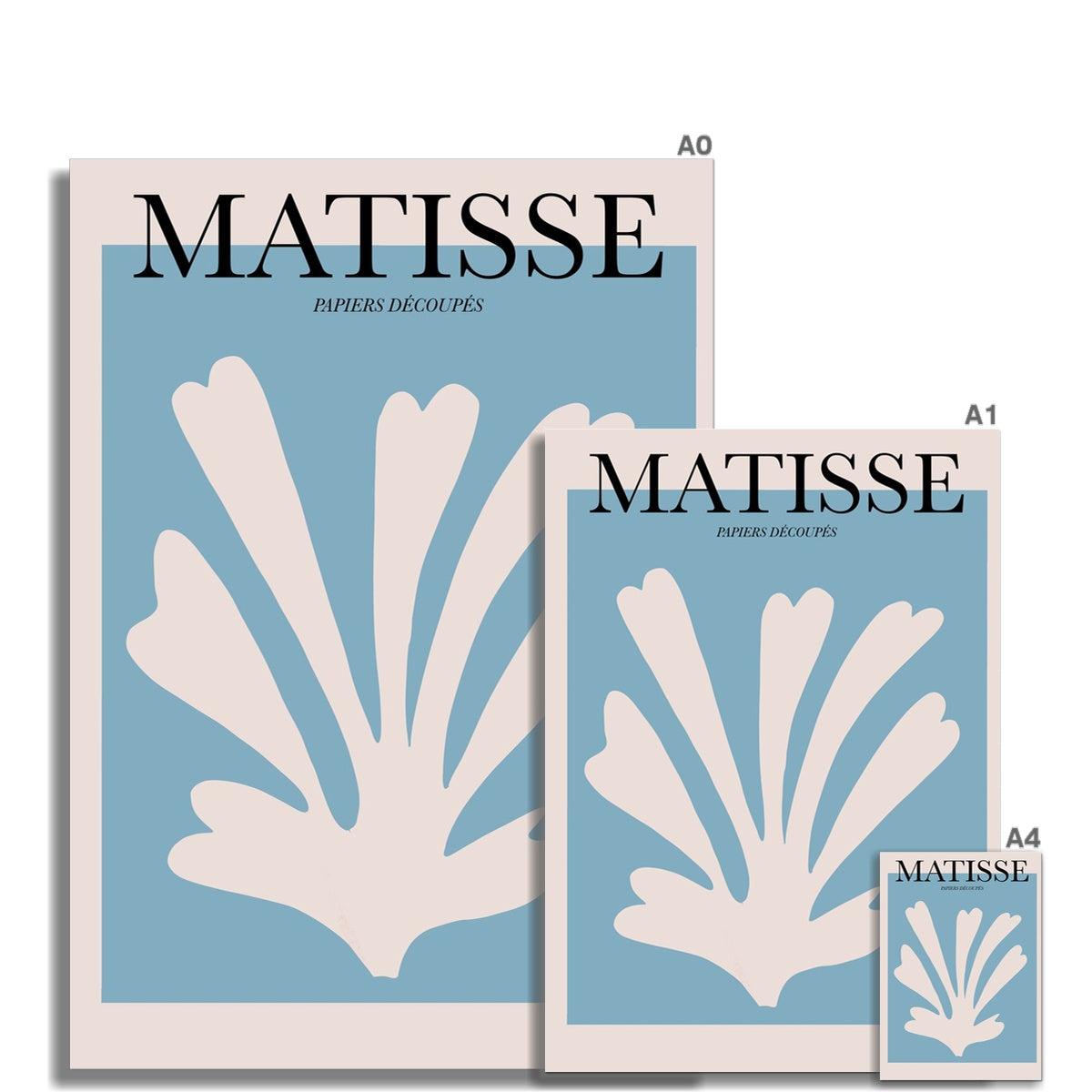 © les muses / Matisse wall art prints featuring flora cut outs or "Papiers Découpés" in a danish pastel style. Matisse exhibition posters with paper cut-outs. Berggruen & Cie museum prints for your gallery wall.