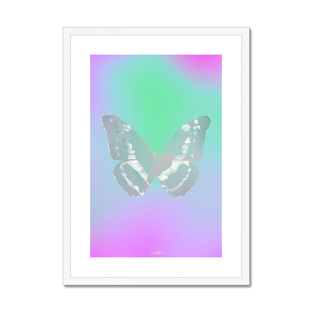 © les muses / Psyches is a collection of butterfly art prints featuring original illustrations of butterflies in an array with aura, gradient and glitter colors. The collection was inspired from the formal greek word psyche, thought to be the soul of the dead, and is comprised of over a hundred dreamy danish pastel butterfly posters, with silver and gold foil options. 