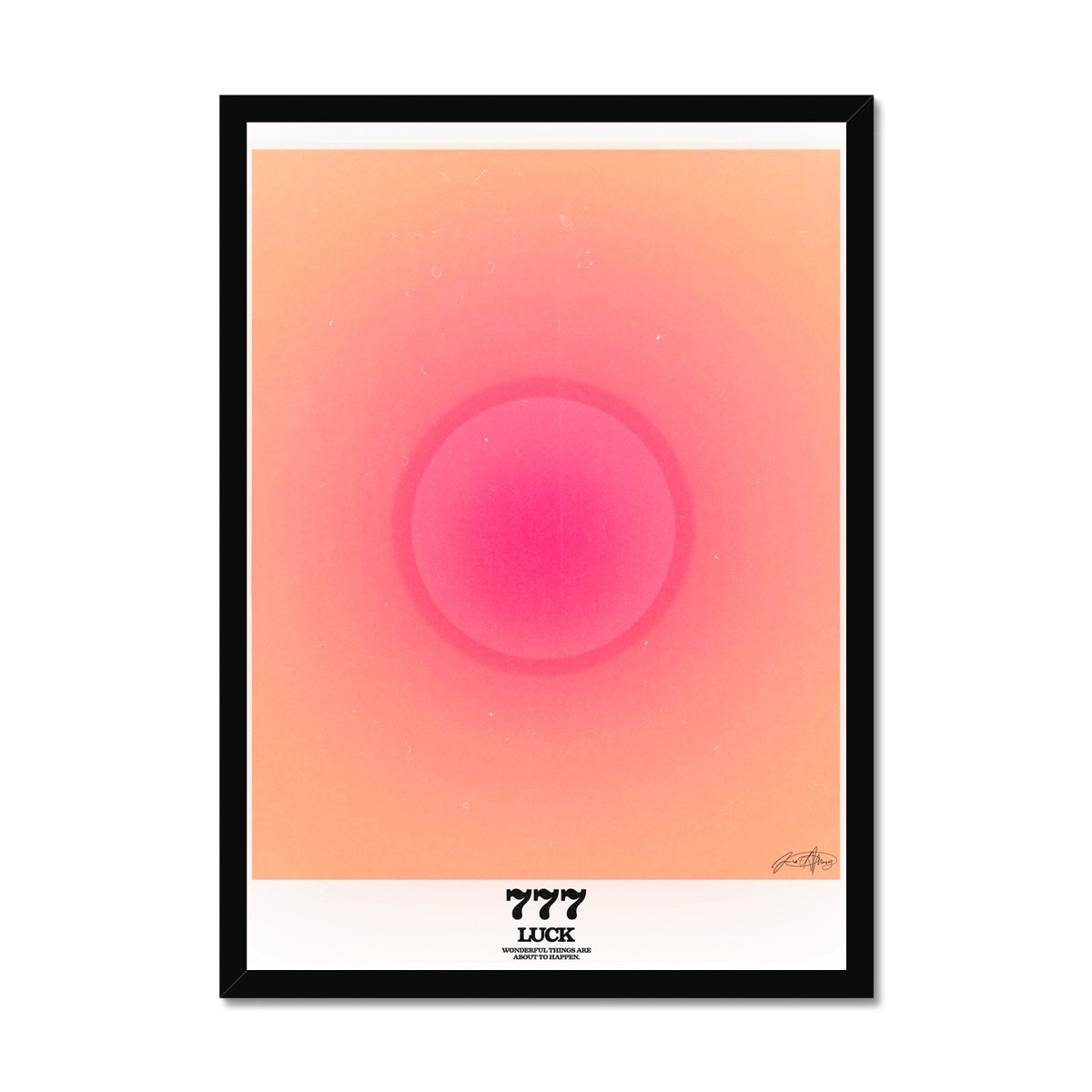 An angel number art print with a gradient aura. Add a touch of angel energy to your walls with a angel number auras. The perfect wall art posters to create a soft and dreamy aesthetic with your apartment or dorm decor. 777 Luck: Wonderful Things Are About To Happen