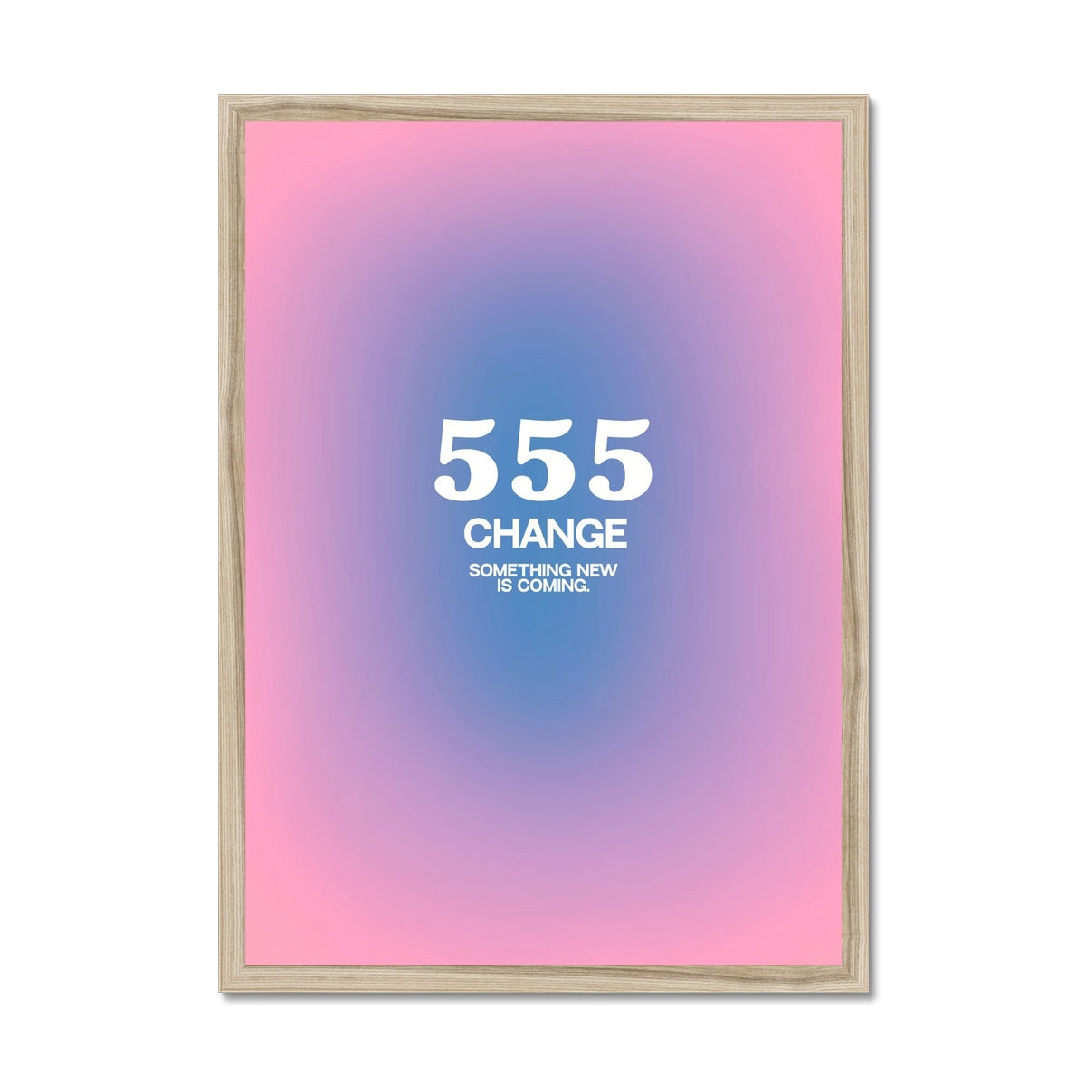 An angel number art print with a gradient aura. Add a touch of angel energy to your walls with a angel number auras. The perfect wall art posters to create a soft and dreamy aesthetic with your apartment or dorm decor. 555 Change: Something New Is Coming.