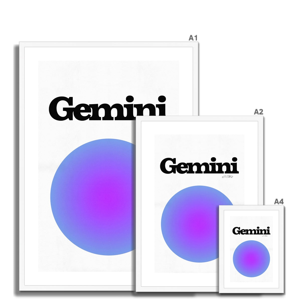 Our Gemini Aura art print is the perfect wall art to show off your star sign. Find a zodiac gradient print or poster in our astrology collection.