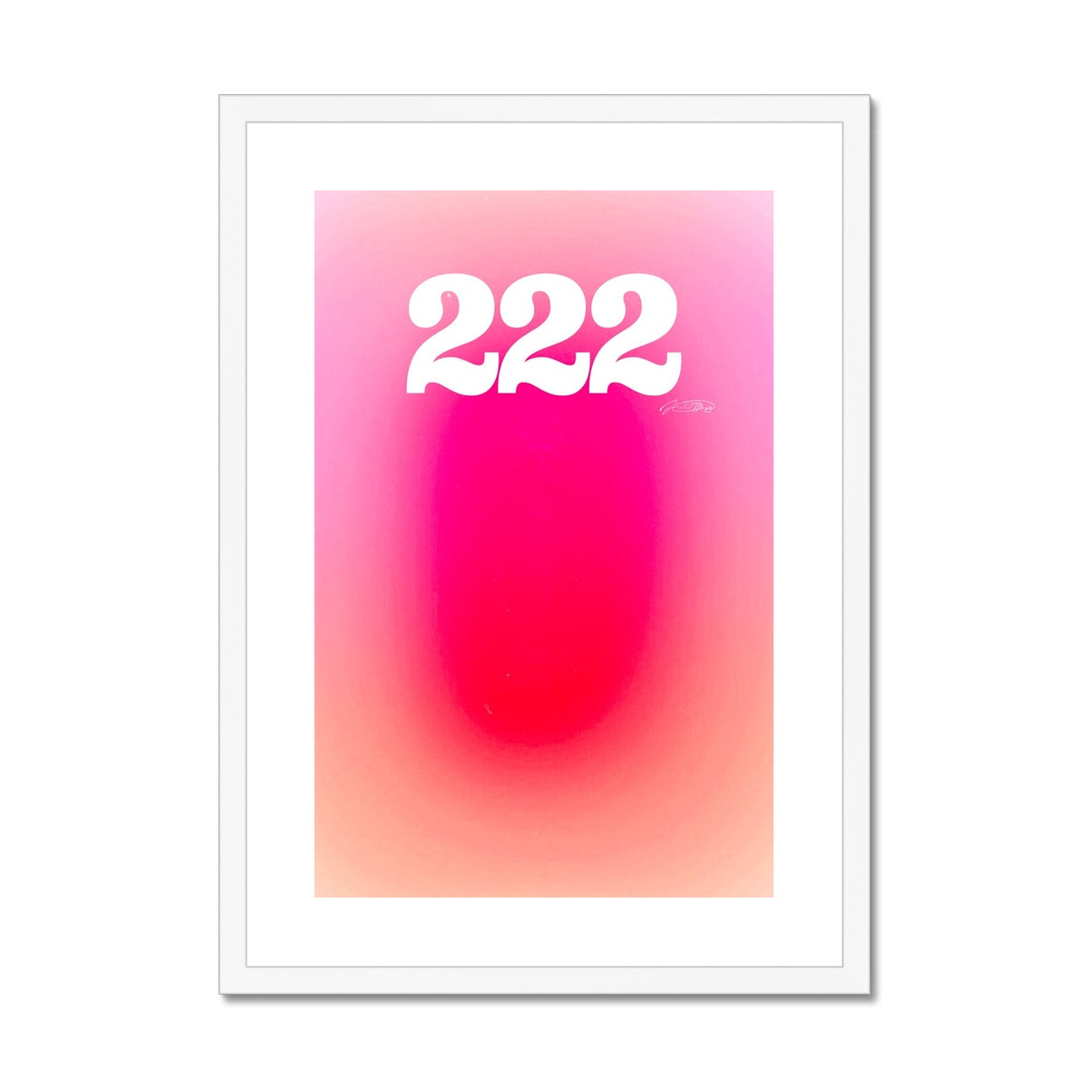 An angel number art print with a gradient aura. Add a touch of angel energy to your walls with a angel number auras. The perfect wall art posters to create a soft and dreamy aesthetic with your apartment or dorm decor. 222 Alignment: You Are In The Right Place And The Right Time.