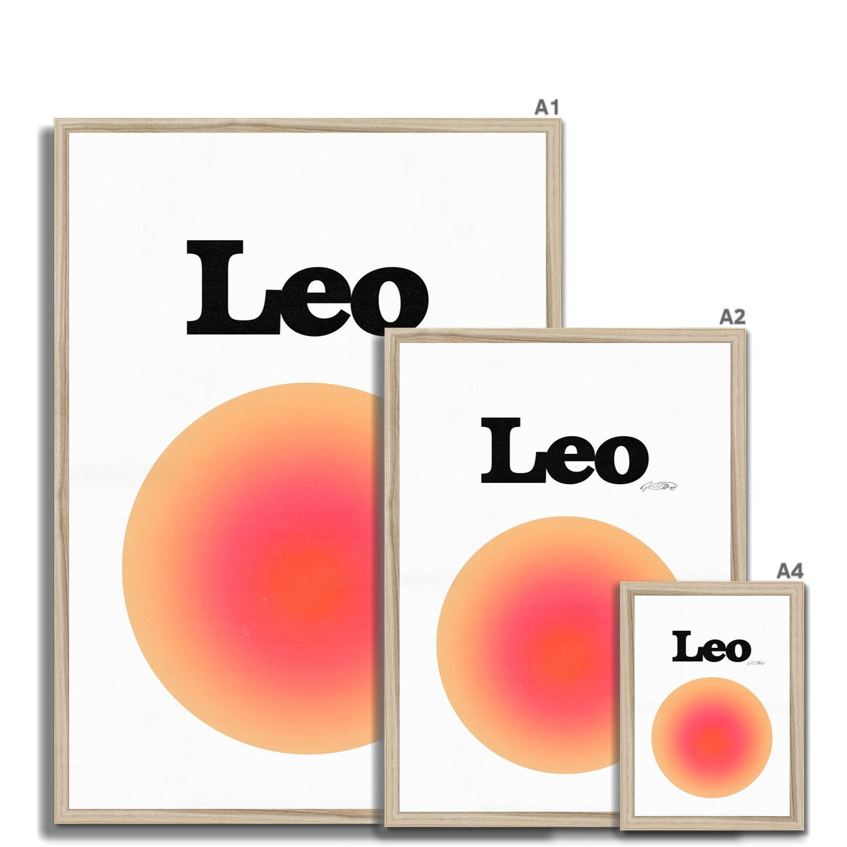 Leo Aura art print by Les Muses. Zodiac sign wall art. Aesthetic gradient star sign poster. Astrology artwork collection.