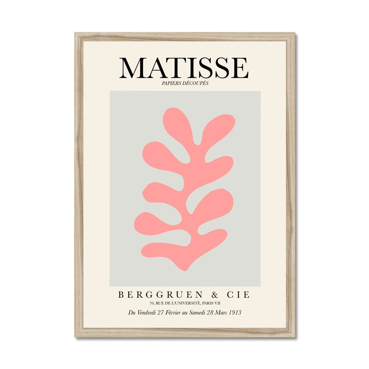 © les muses / Matisse wall art prints featuring flora cut outs or "Papiers Découpés" in a danish pastel style. Matisse exhibition posters with paper cut-outs. Berggruen & Cie museum prints for your gallery wall.