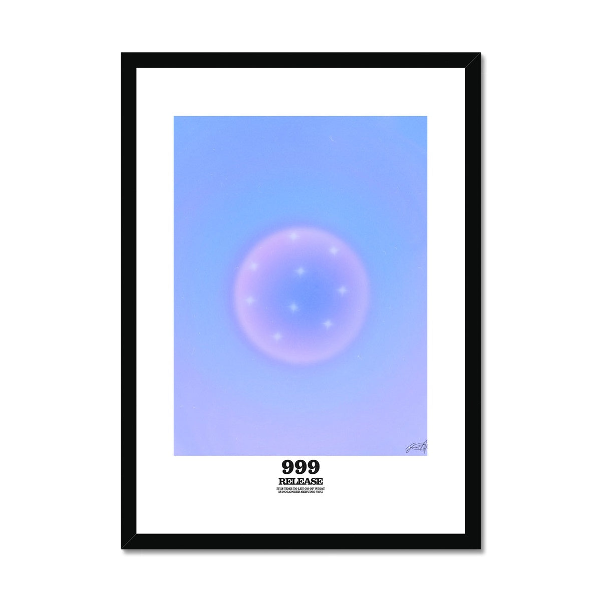 An angel number art print with a gradient aura. Add a touch of angel energy to your walls with a angel number auras. The perfect wall art posters to create a soft and dreamy aesthetic with your apartment or dorm decor. 999 Release: It’s Time To Let Go Of What’s No Longer Serving You.