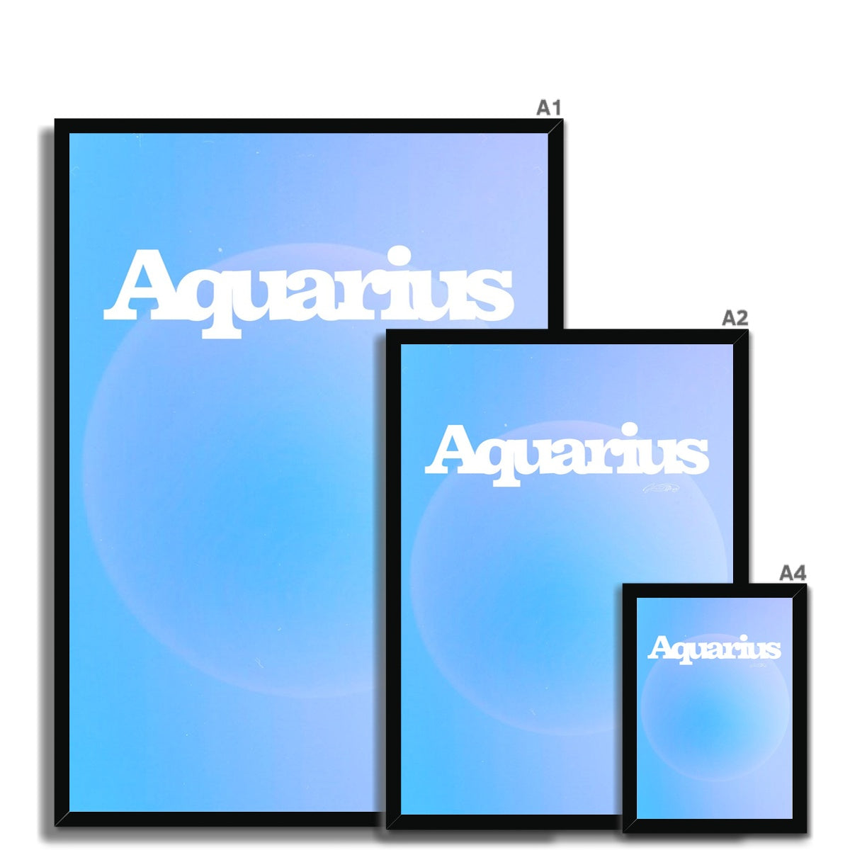 Our Aquarius Aura art print is the perfect wall art to show off your star sign. Find a zodiac gradient print or poster in our astrology collection.