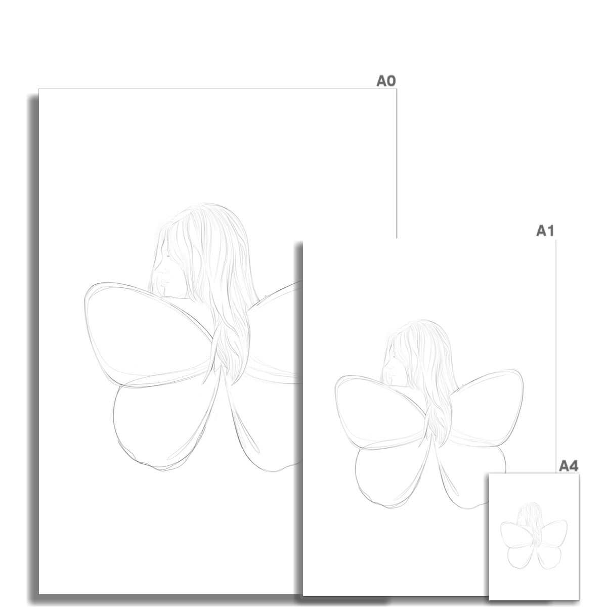 © les muses / Fairy Wings is a collection of art prints featuring minimalist line art drawings of fairies. Dreamy posters with fairy wing illustrations perfect for dorm and apartment decor.