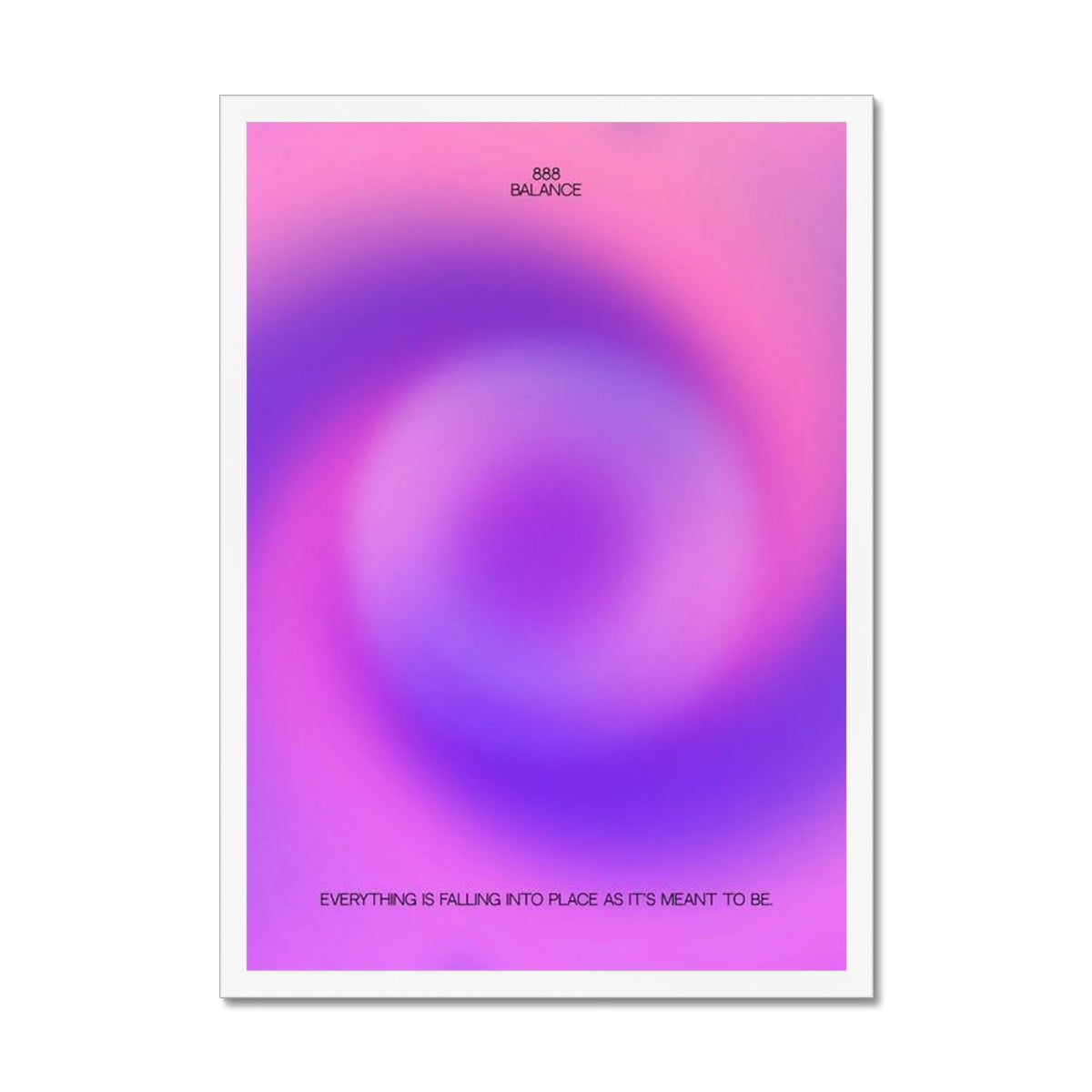 An angel number art print with a gradient aura. Add a touch of angel energy to your walls with a angel number auras. The perfect wall art posters to create a soft and dreamy aesthetic with your apartment or dorm decor. 888 Balance: Everything Is Falling Into Place As It’s Meant To Be.