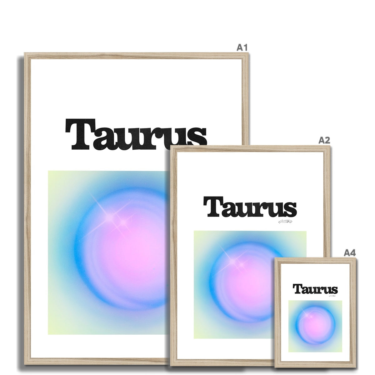 Our Taurus Aura art print is the perfect wall art to show off your star sign. Find a zodiac gradient print or poster in our astrology collection.