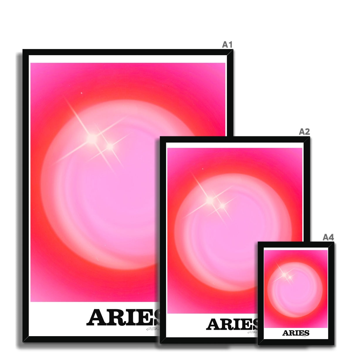 Our Aries Aura art print is the perfect wall art to show off your star sign. Find a zodiac gradient print or poster in our astrology collection.