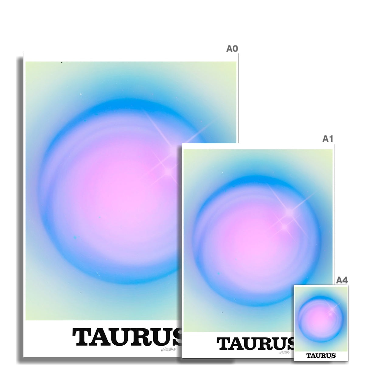 Our Taurus Aura art print is the perfect wall art to show off your star sign. Find a zodiac gradient print or poster in our astrology collection.