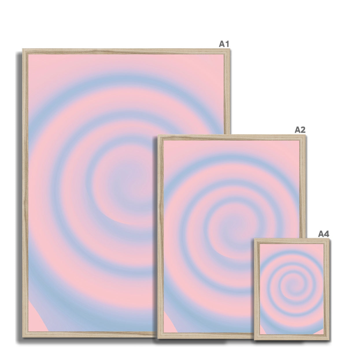 Sunset gradient aura wall art prints featuring warped pastel gradients. Colorful aura gradient posters perfect as aesthetic dorm and apartment decor.