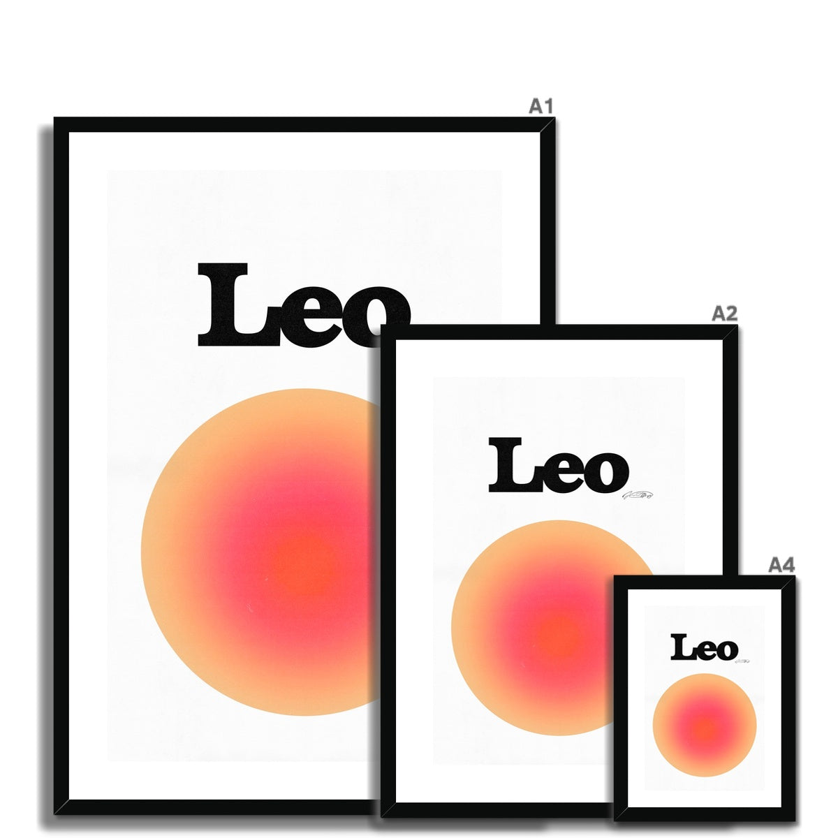 Leo Aura art print by Les Muses. Zodiac sign wall art. Aesthetic gradient star sign poster. Astrology artwork collection.