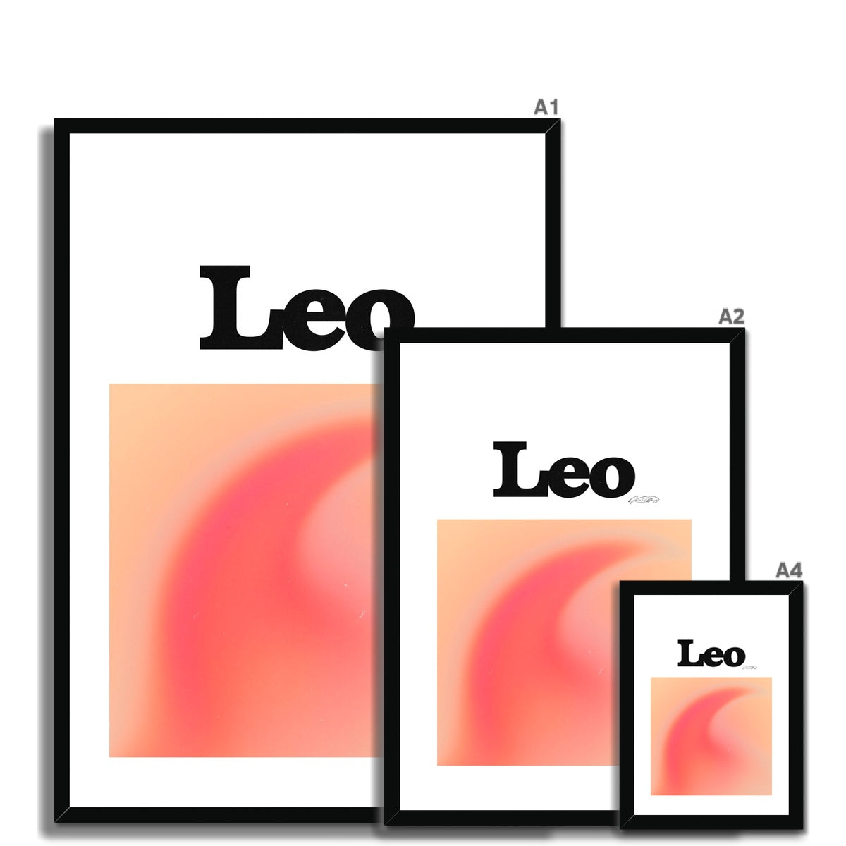 Leo Aura art print by Les Muses. Zodiac sign wall art. Aesthetic gradient star sign poster. Astrology artwork collection.