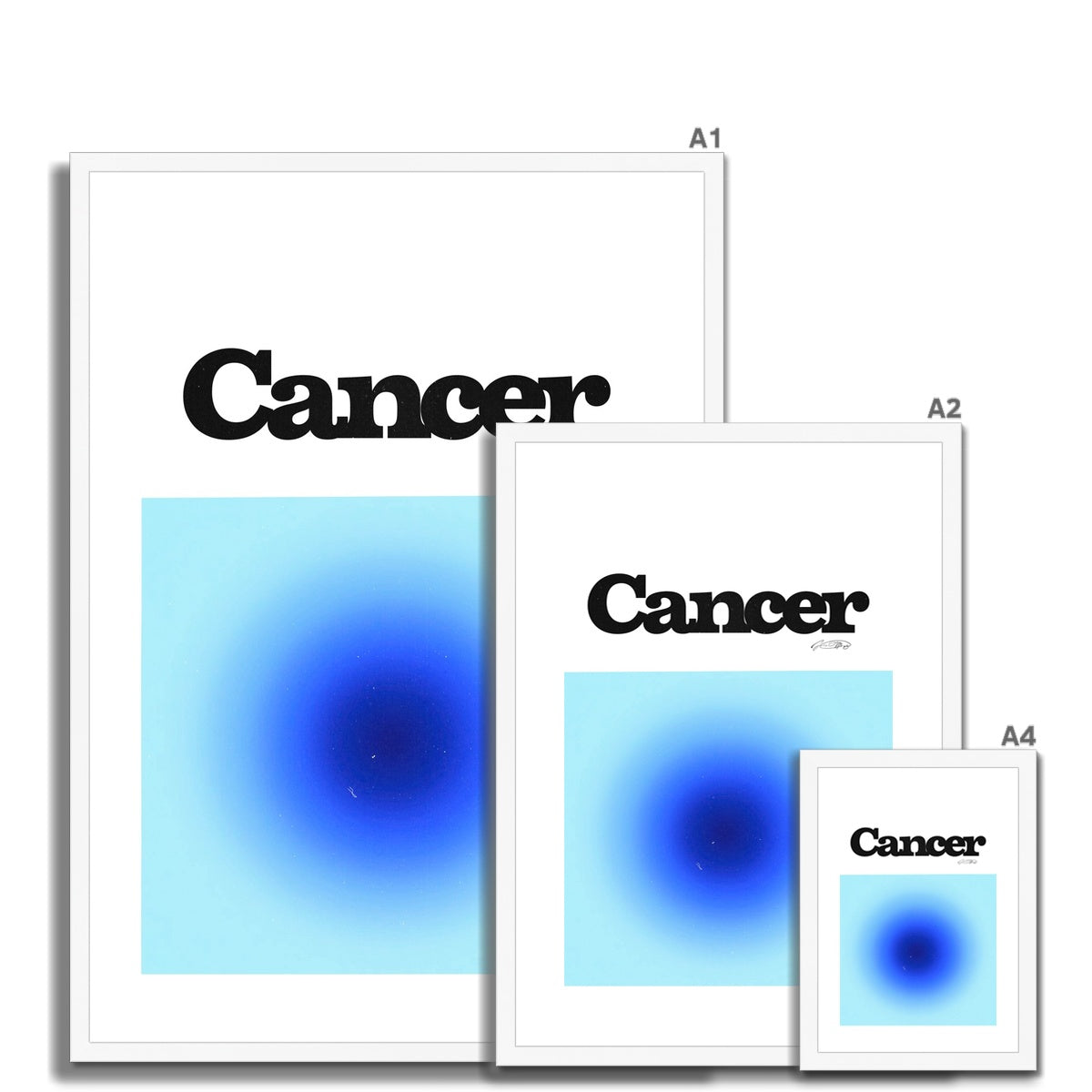 Our Cancer Aura art print is the perfect wall art to show off your star sign. Find a zodiac gradient print or poster in our astrology collection.