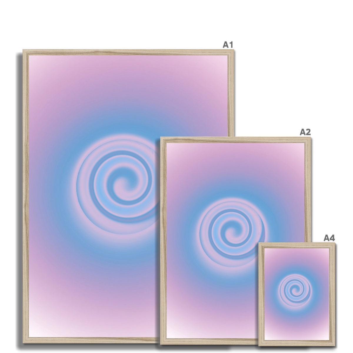 Sunset gradient aura wall art prints featuring warped pastel gradients. Colorful aura gradient posters perfect as aesthetic dorm and apartment decor.