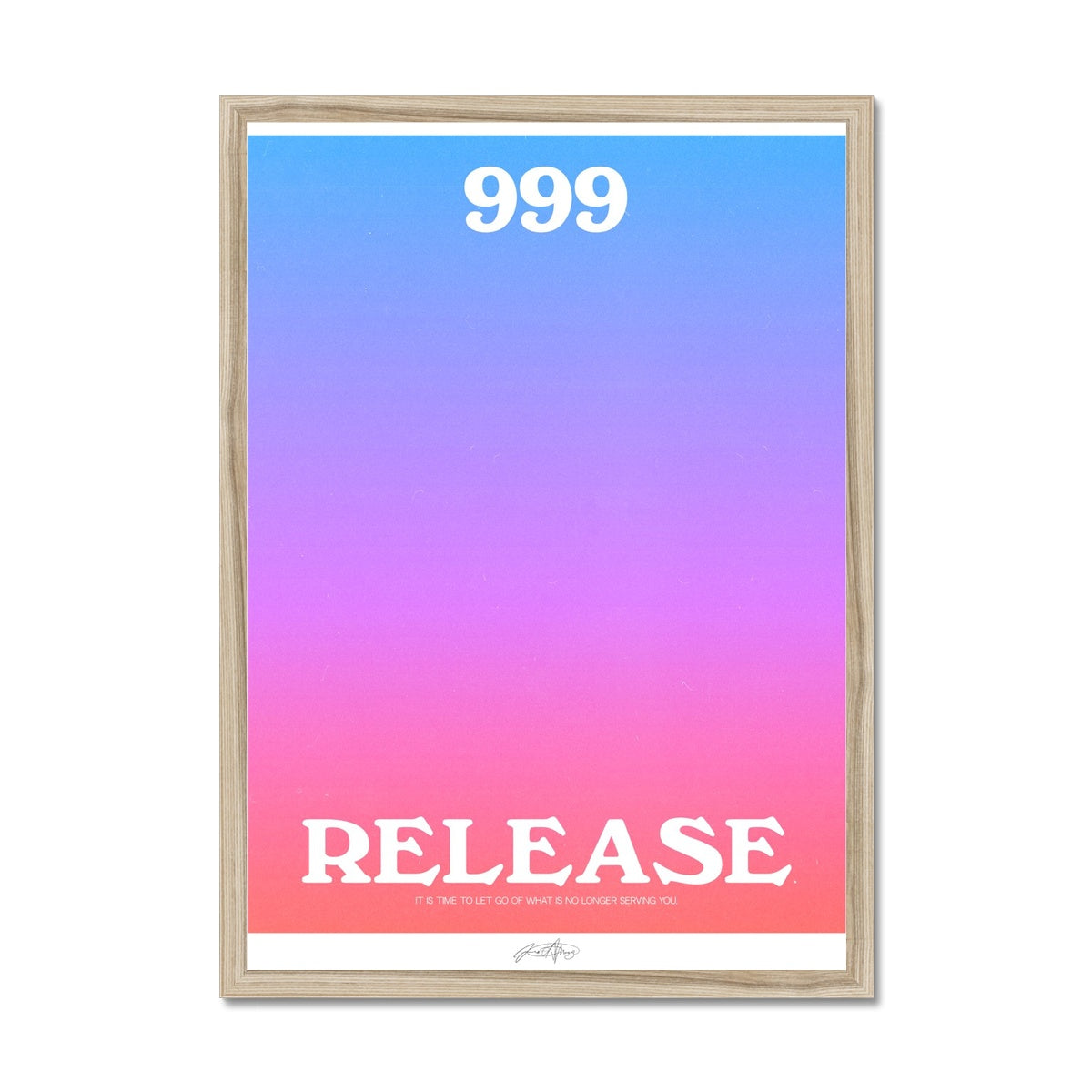 An angel number art print with a gradient aura. Add a touch of angel energy to your walls with a angel number auras. The perfect wall art posters to create a soft and dreamy aesthetic with your apartment or dorm decor. 999 Release: It’s Time To Let Go Of What’s No Longer Serving You.