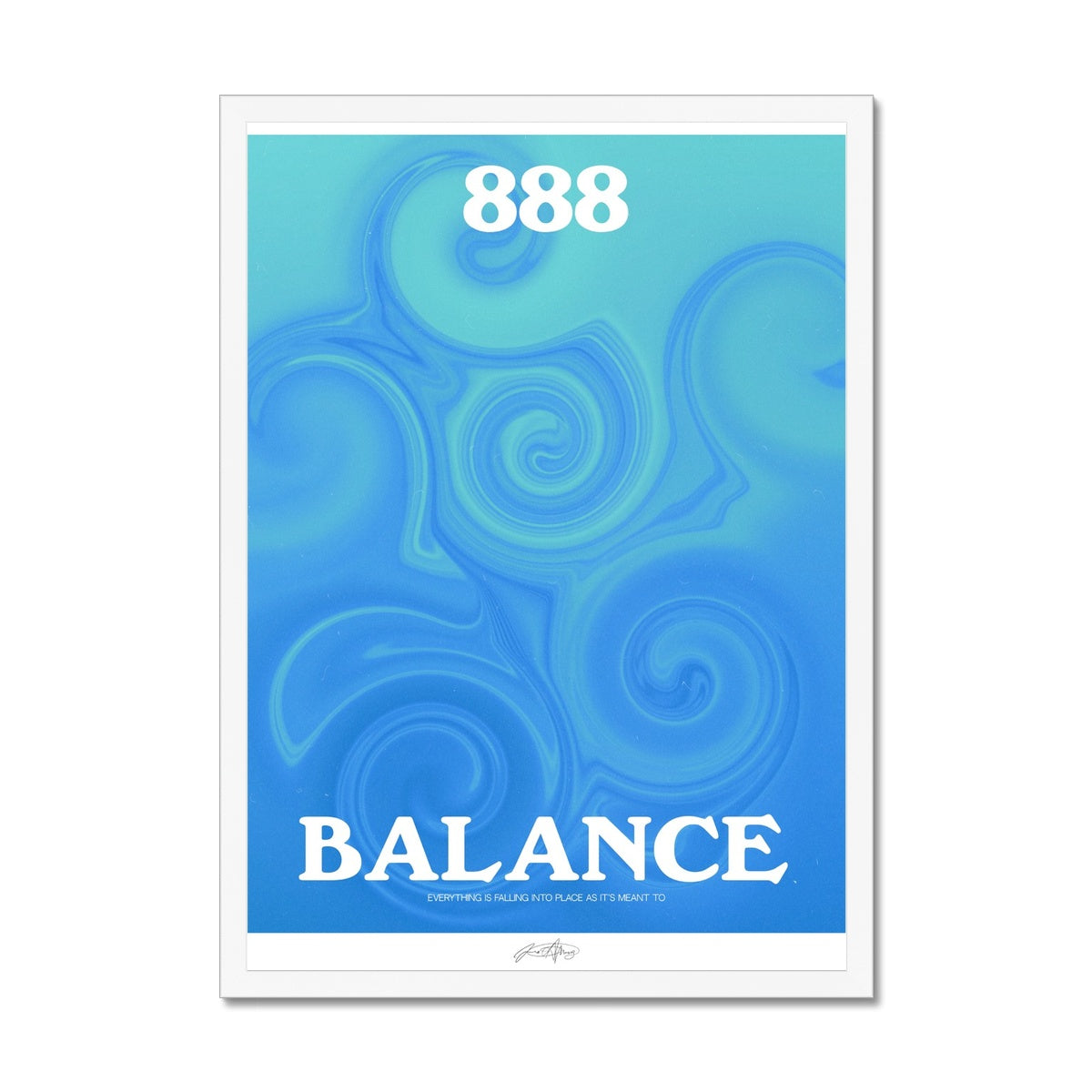 An angel number art print with a gradient aura. Add a touch of angel energy to your walls with a angel number auras. The perfect wall art posters to create a soft and dreamy aesthetic with your apartment or dorm decor. 888 Balance: Everything Is Falling Into Place As It’s Meant To Be.