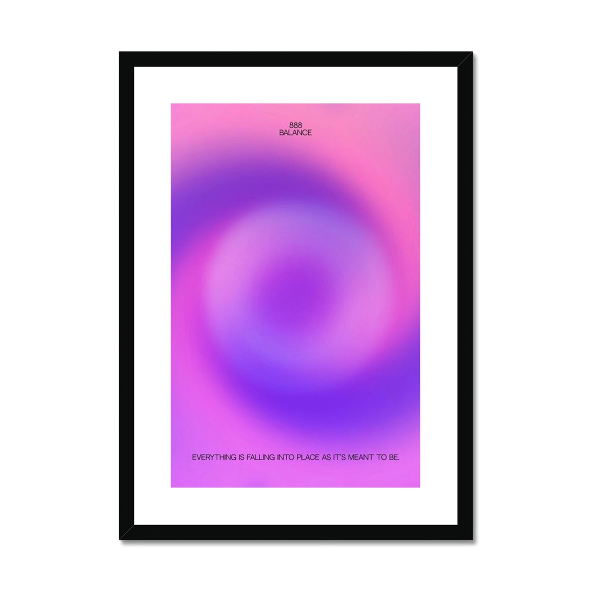 An angel number art print with a gradient aura. Add a touch of angel energy to your walls with a angel number auras. The perfect wall art posters to create a soft and dreamy aesthetic with your apartment or dorm decor. 888 Balance: Everything Is Falling Into Place As It’s Meant To Be.