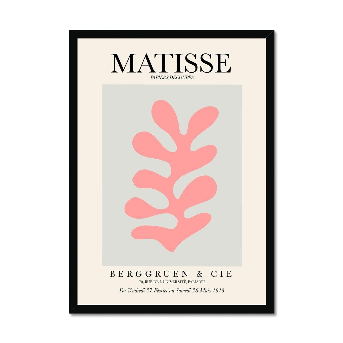 © les muses / Matisse wall art prints featuring flora cut outs or "Papiers Découpés" in a danish pastel style. Matisse exhibition posters with paper cut-outs. Berggruen & Cie museum prints for your gallery wall.