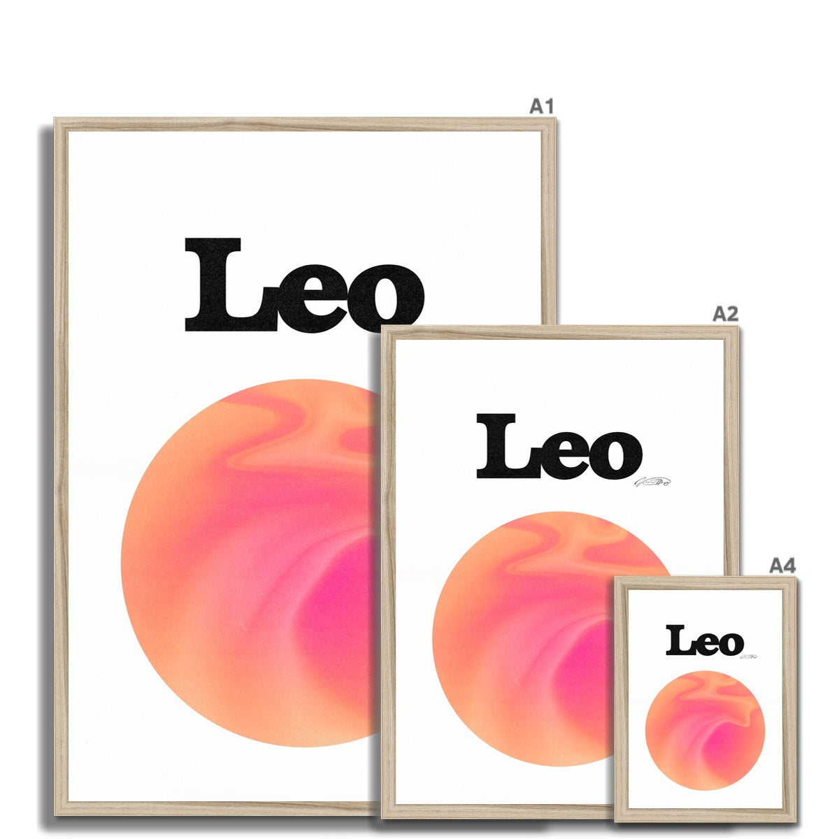 Leo Aura art print by Les Muses. Zodiac sign wall art. Aesthetic gradient star sign poster. Astrology artwork collection.