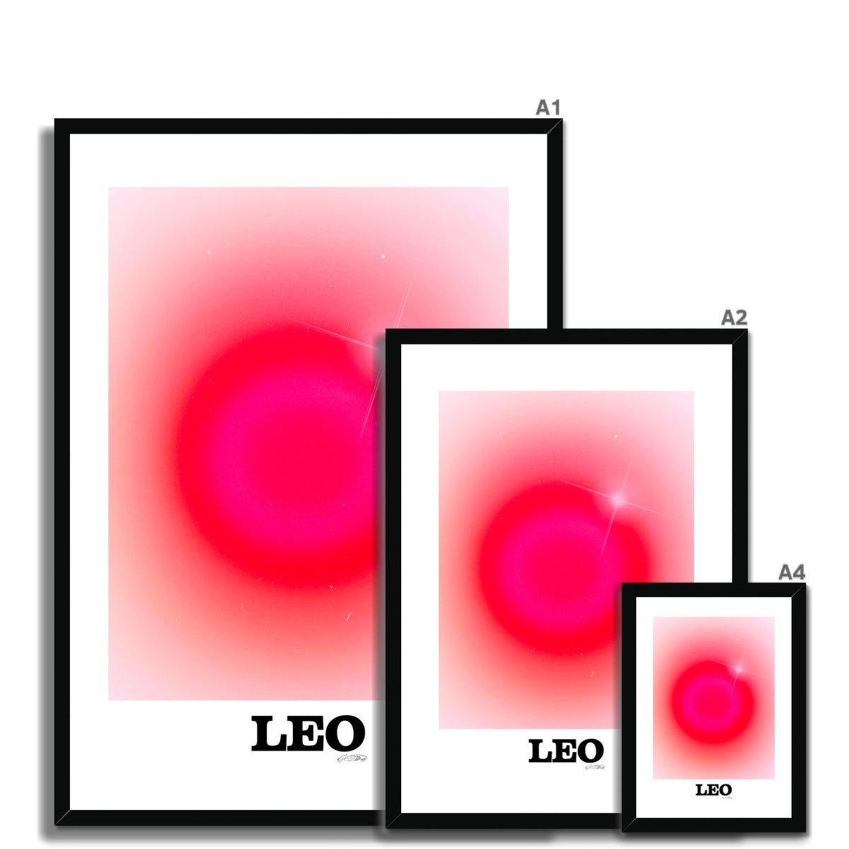 Leo Aura art print by Les Muses. Zodiac sign wall art. Aesthetic gradient star sign poster. Astrology artwork collection.