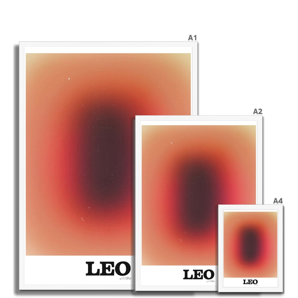 Leo Aura art print by Les Muses. Zodiac sign wall art. Aesthetic gradient star sign poster. Astrology artwork collection.