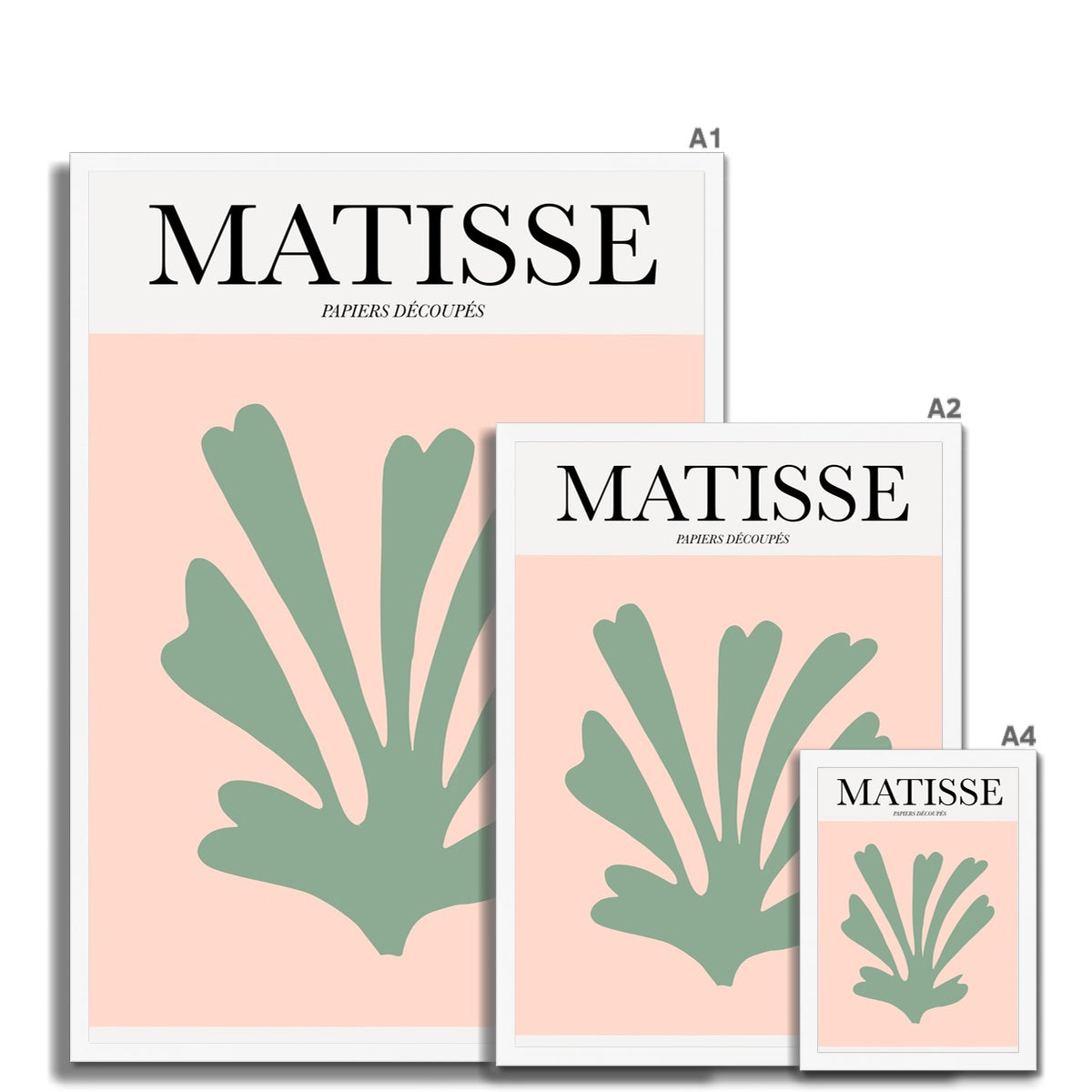 © les muses / Matisse wall art prints featuring flora cut outs or "Papiers Découpés" in a danish pastel style. Matisse exhibition posters with paper cut-outs. Berggruen & Cie museum prints for your gallery wall.