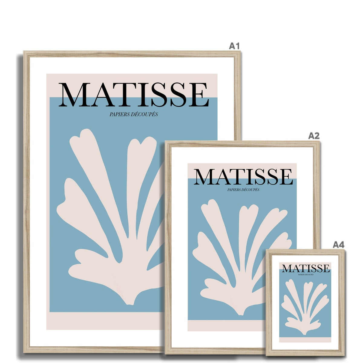 © les muses / Matisse wall art prints featuring flora cut outs or "Papiers Découpés" in a danish pastel style. Matisse exhibition posters with paper cut-outs. Berggruen & Cie museum prints for your gallery wall.