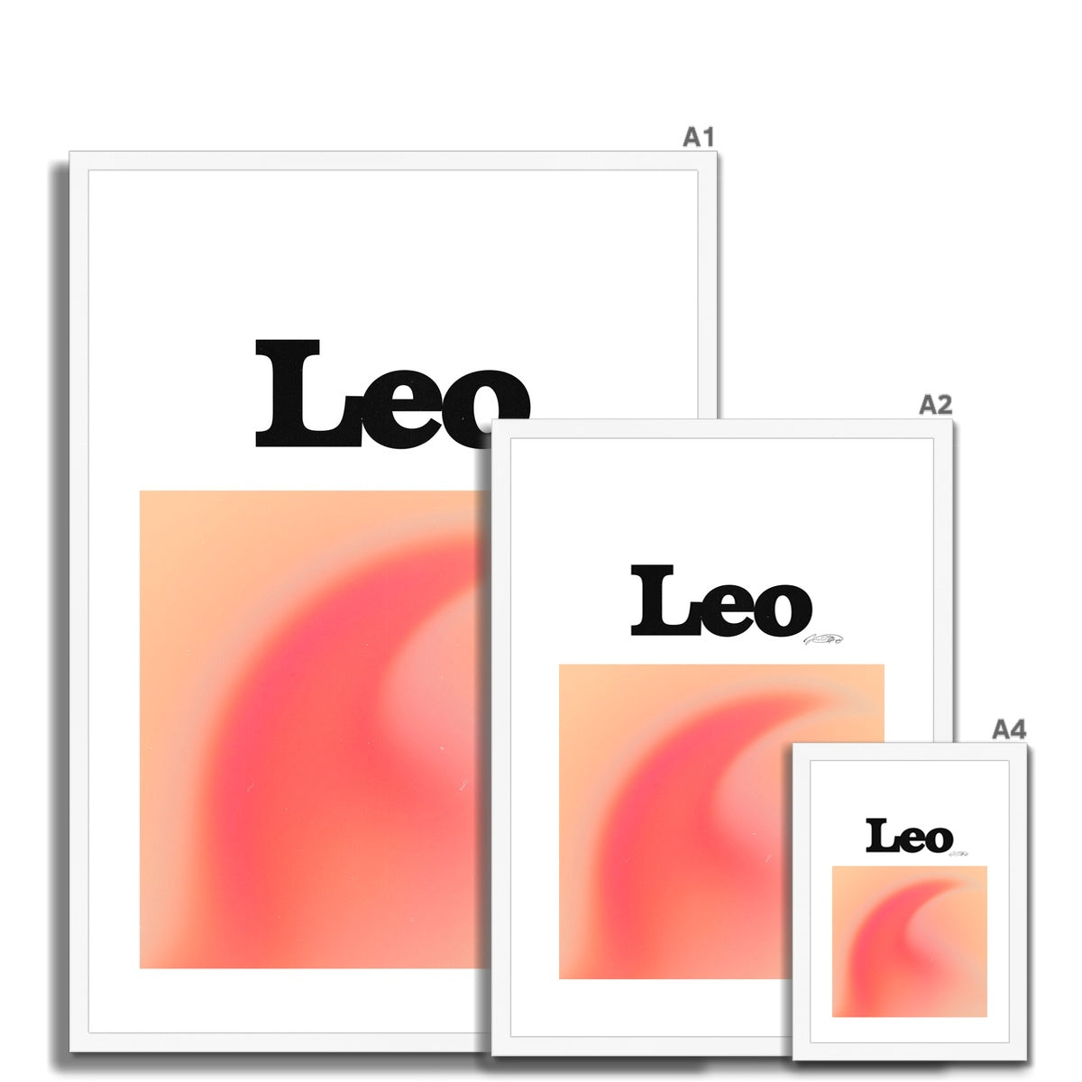 Leo Aura art print by Les Muses. Zodiac sign wall art. Aesthetic gradient star sign poster. Astrology artwork collection.