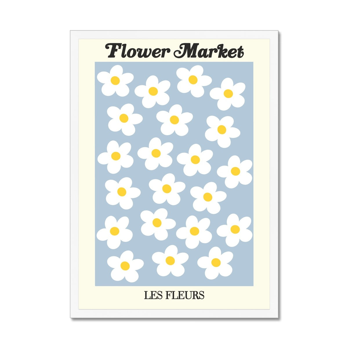 © les muses / Our Flower Market / Les Fleurs collection features wall art with a vibrant daisy design under original hand drawn typography. Danish pastel posters full of daisies to brighten up any gallery wall.
