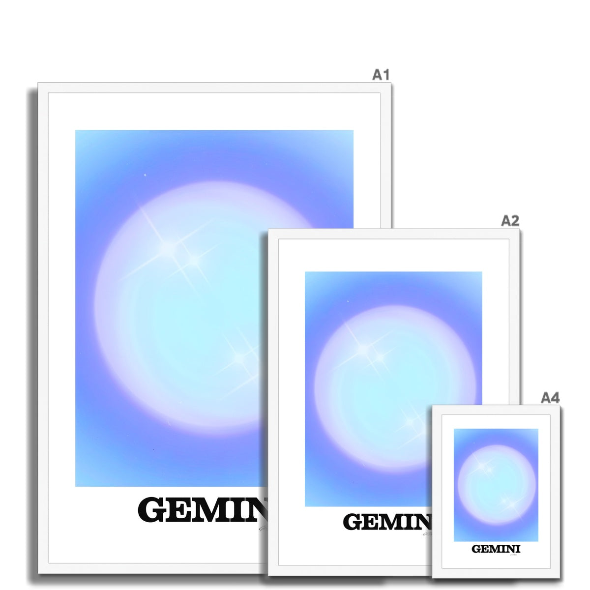 Our Gemini Aura art print is the perfect wall art to show off your star sign. Find a zodiac gradient print or poster in our astrology collection.