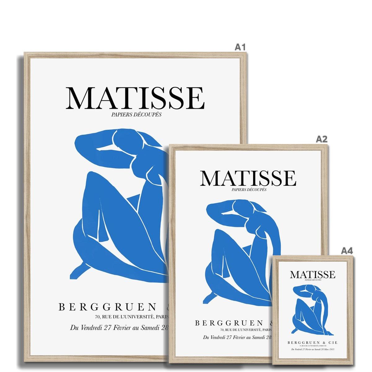 © les muses / Matisse wall art prints featuring nude figure cut outs or "Papiers Découpés" in a danish pastel style. Matisse exhibition posters with paper cut-outs. Berggruen & Cie museum prints for your gallery wall.