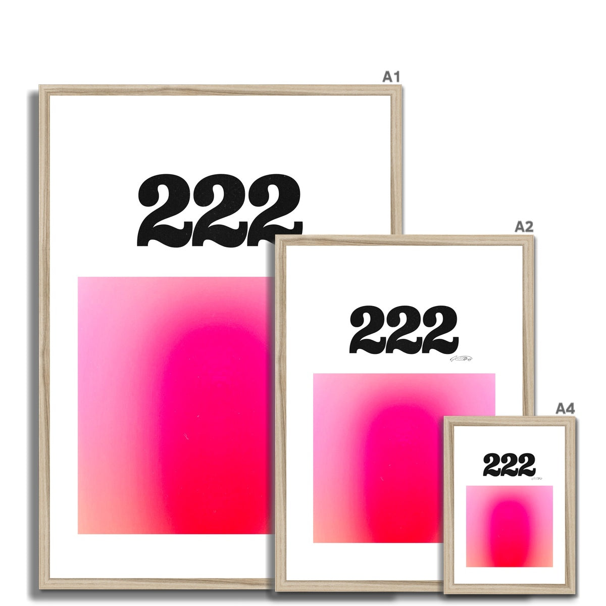 An angel number art print with a gradient aura. Add a touch of angel energy to your walls with a angel number auras. The perfect wall art posters to create a soft and dreamy aesthetic with your apartment or dorm decor. 222 Alignment: You Are In The Right Place And The Right Time.