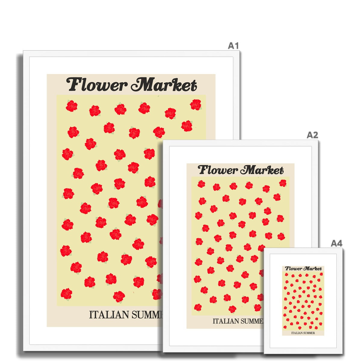 Our Flower Market collection features wall art with vibrant floral illustrations under original hand drawn typography. Danish pastel posters full of flowers that will brighten up any gallery wall. The full resolution art prints of our popular Flower Market and Fruit Market designs are available only from Les Muses. 