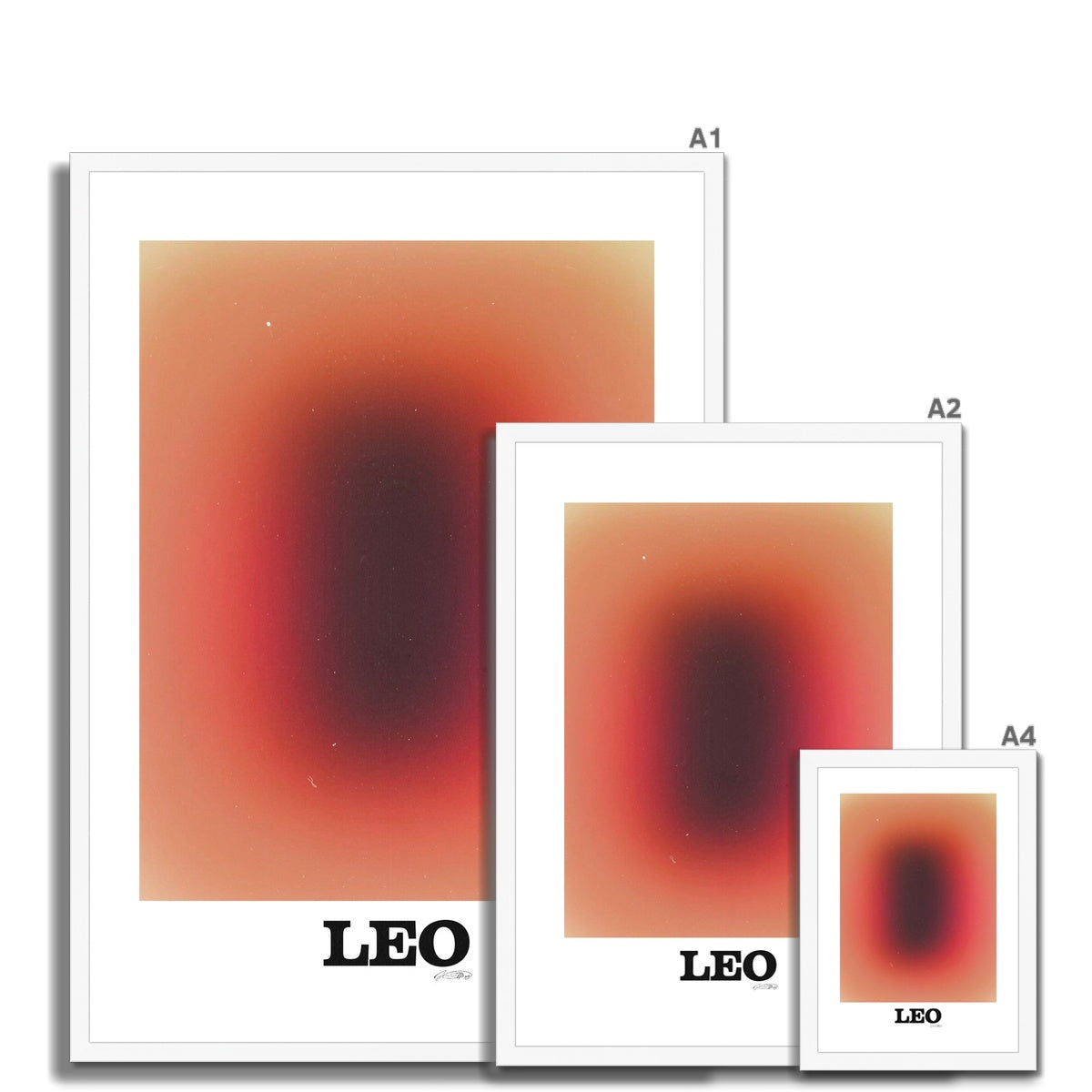 Leo Aura art print by Les Muses. Zodiac sign wall art. Aesthetic gradient star sign poster. Astrology artwork collection.