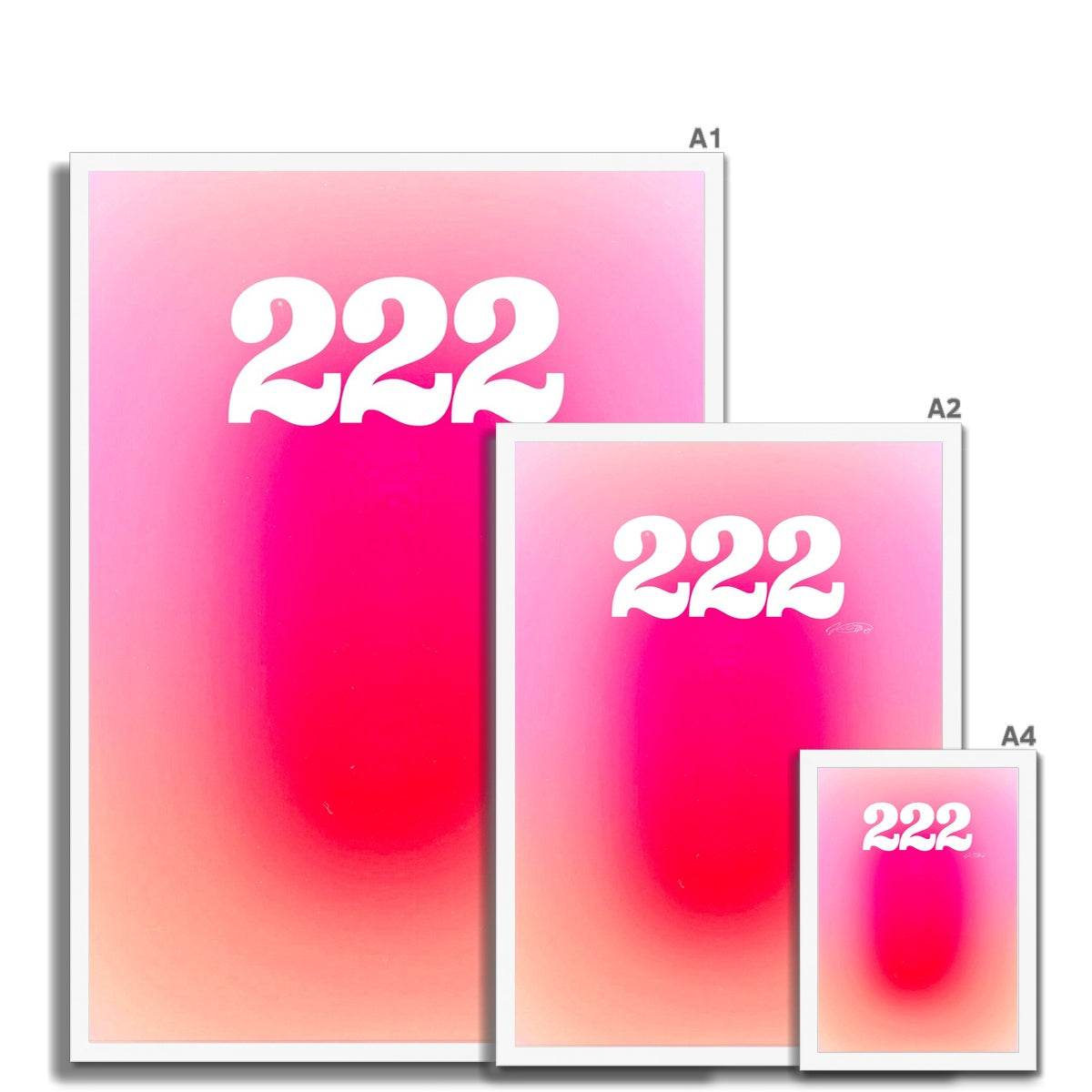 An angel number art print with a gradient aura. Add a touch of angel energy to your walls with a angel number auras. The perfect wall art posters to create a soft and dreamy aesthetic with your apartment or dorm decor. 222 Alignment: You Are In The Right Place And The Right Time.