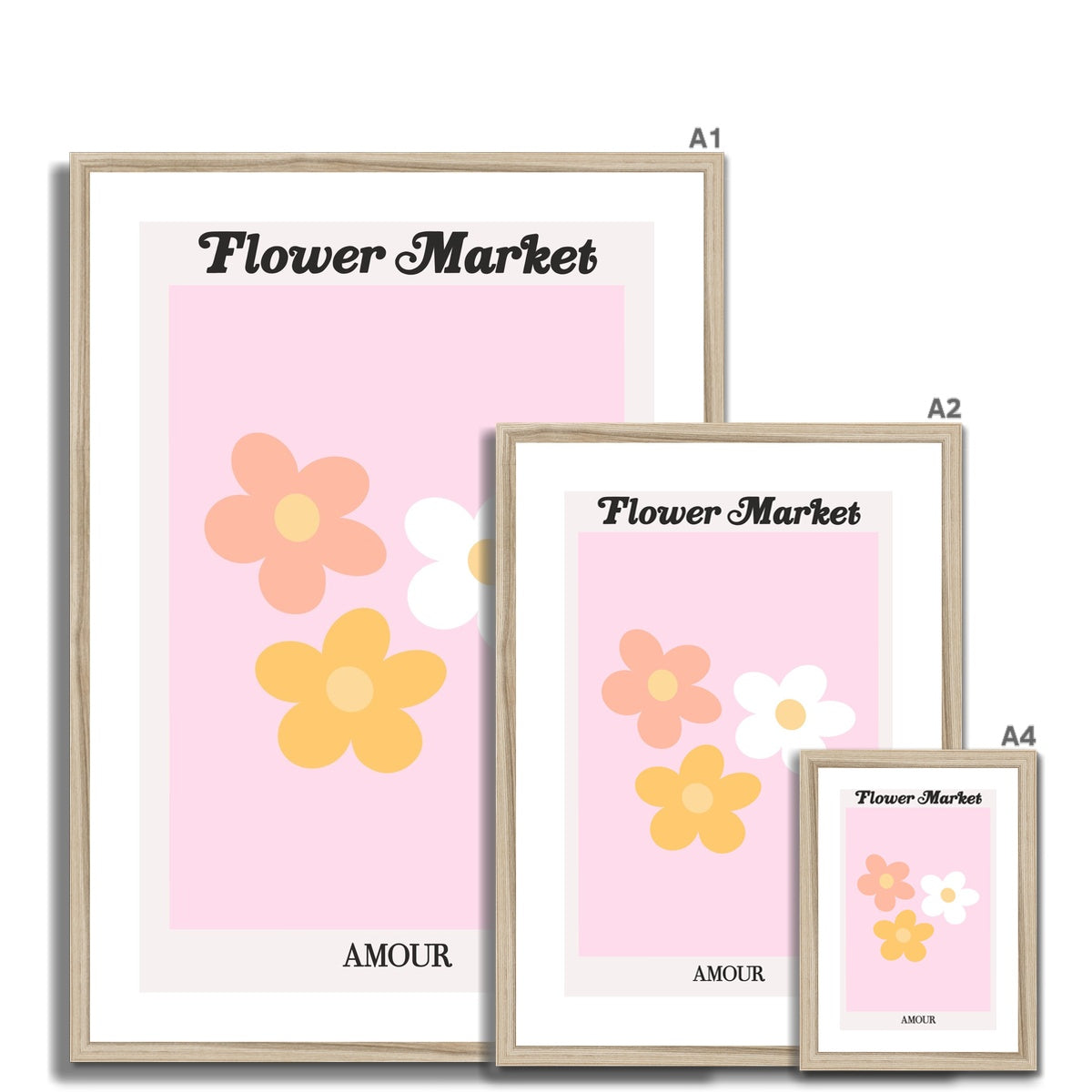 Our Flower Market collection features wall art with vibrant floral illustrations under original hand drawn typography. Danish pastel posters full of flowers that will brighten up any gallery wall. The full resolution art prints of our popular Flower Market and Fruit Market designs are available only from Les Muses. 