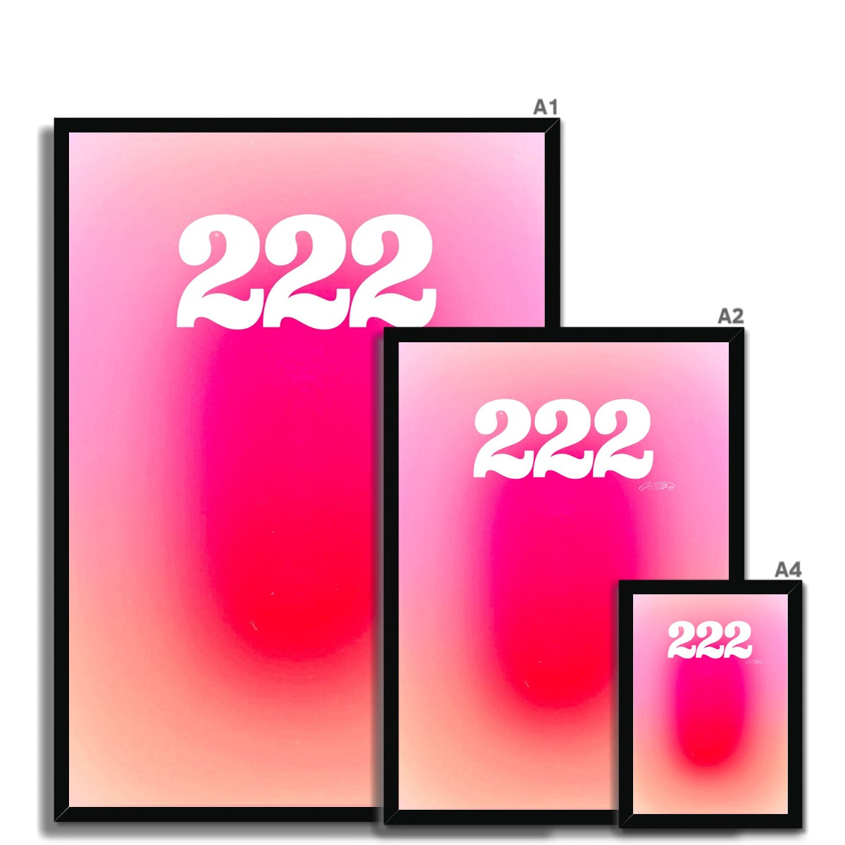 An angel number art print with a gradient aura. Add a touch of angel energy to your walls with a angel number auras. The perfect wall art posters to create a soft and dreamy aesthetic with your apartment or dorm decor. 222 Alignment: You Are In The Right Place And The Right Time.