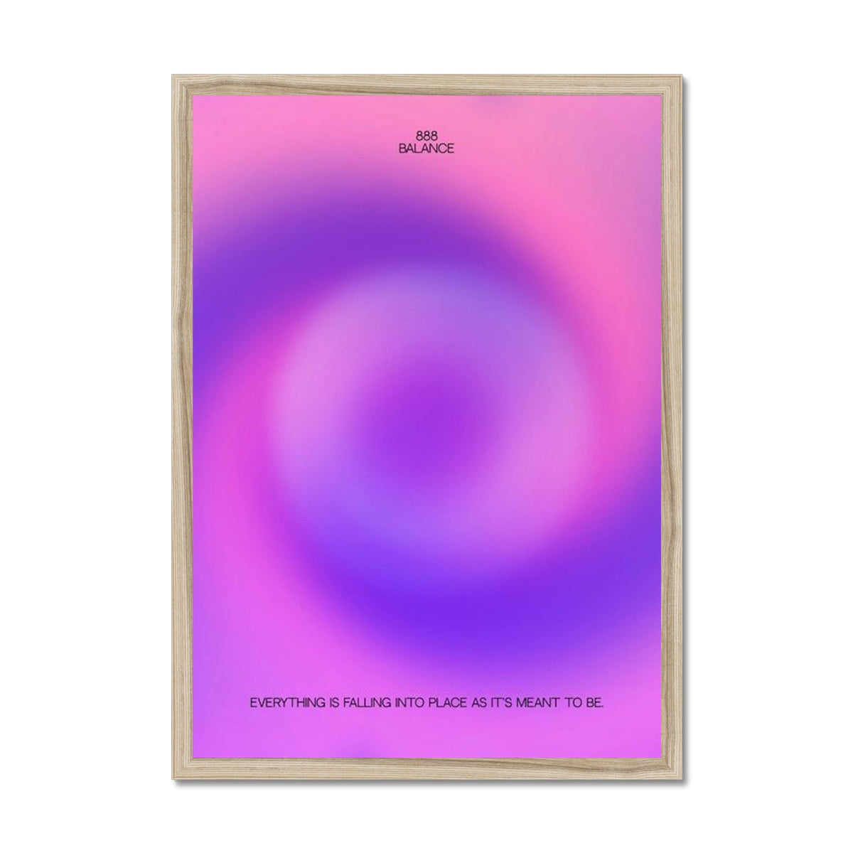 An angel number art print with a gradient aura. Add a touch of angel energy to your walls with a angel number auras. The perfect wall art posters to create a soft and dreamy aesthetic with your apartment or dorm decor. 888 Balance: Everything Is Falling Into Place As It’s Meant To Be.