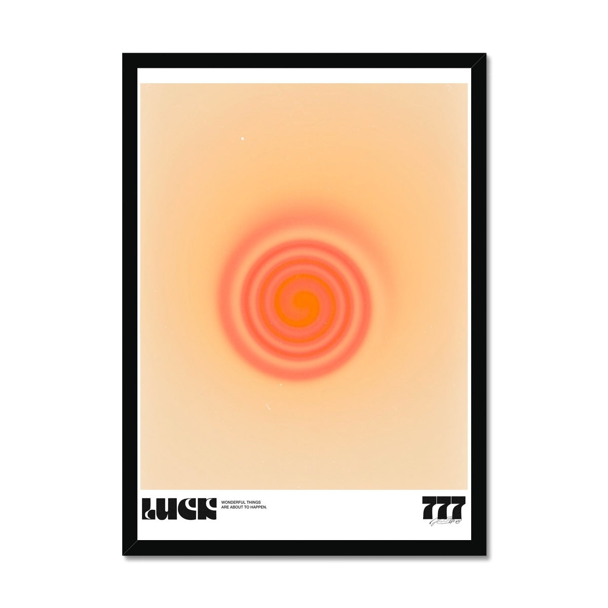 An angel number art print with a gradient aura. Add a touch of angel energy to your walls with a angel number auras. The perfect wall art posters to create a soft and dreamy aesthetic with your apartment or dorm decor. 777 Luck: Wonderful Things Are About To Happen